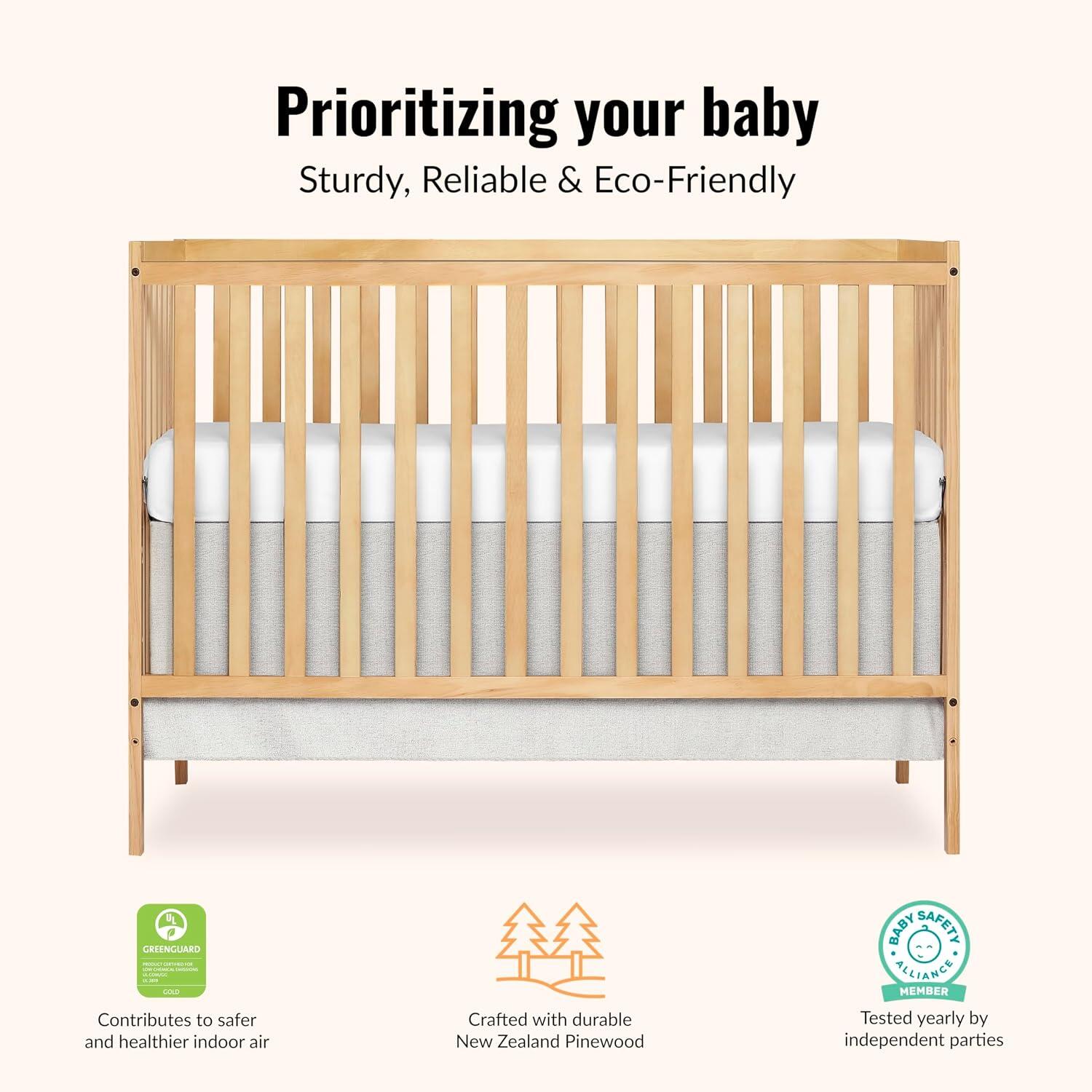 Dream On Me Synergy 5-in-1 Convertible Crib, Natural, large