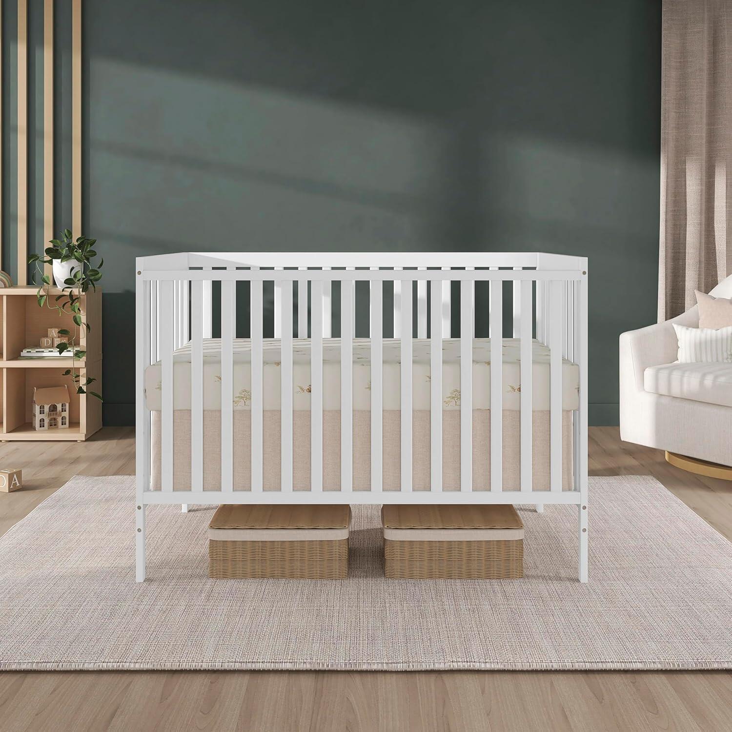 Dream On Me Synergy 5-in-1 Convertible Crib, White