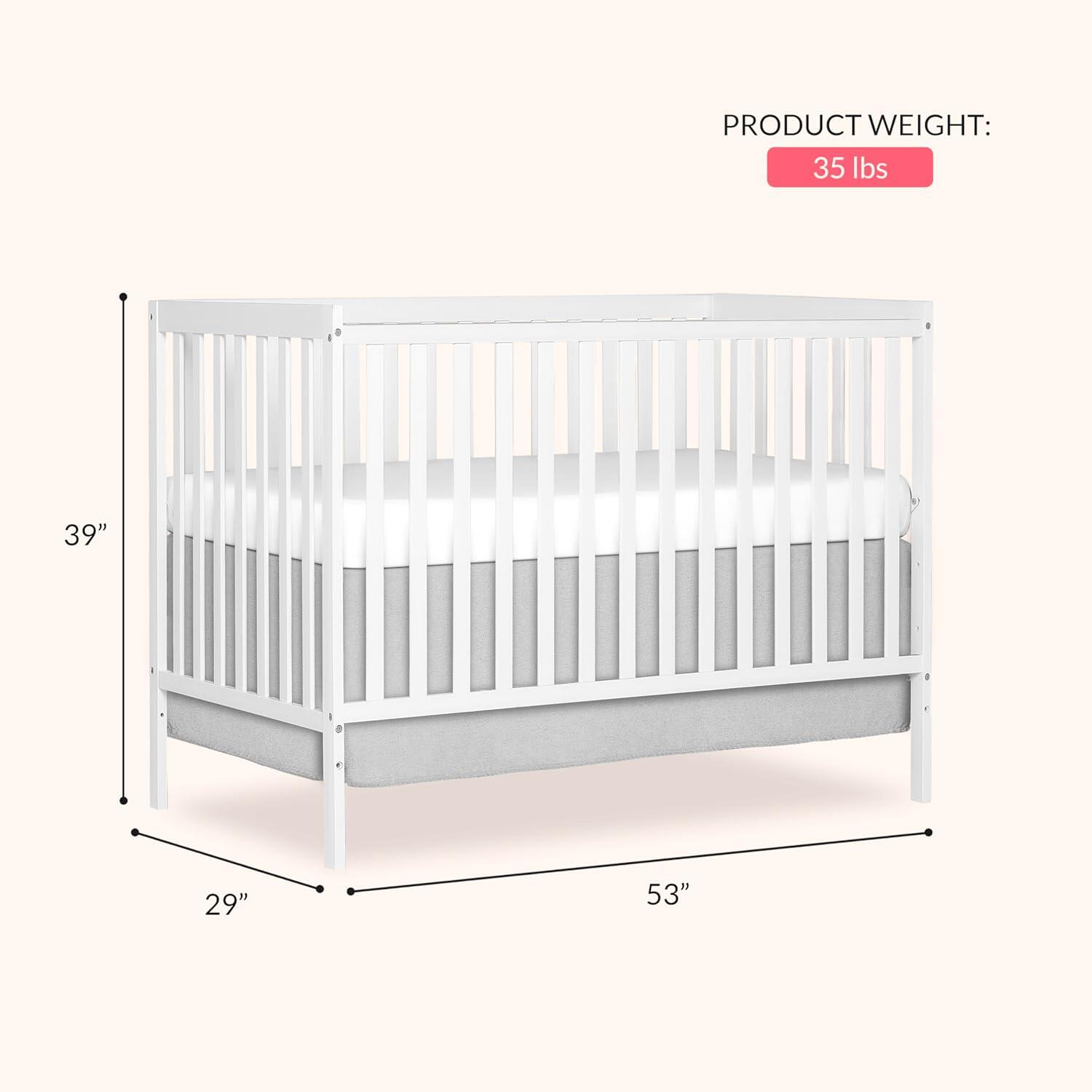 Dream On Me Synergy 5-in-1 Convertible Crib, White, large