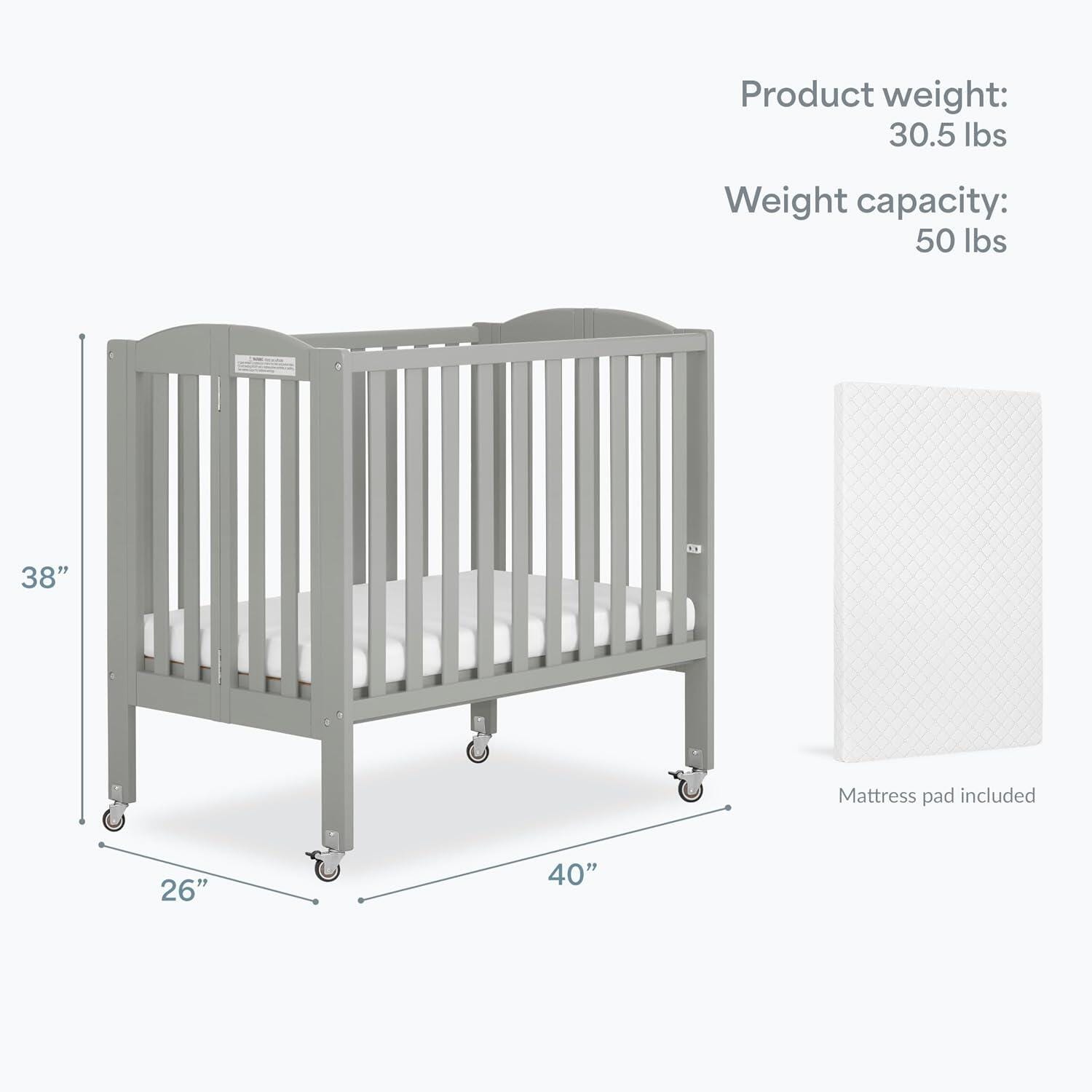 Dream On Me 2-in-1 Folding Portable Mini Crib, , large