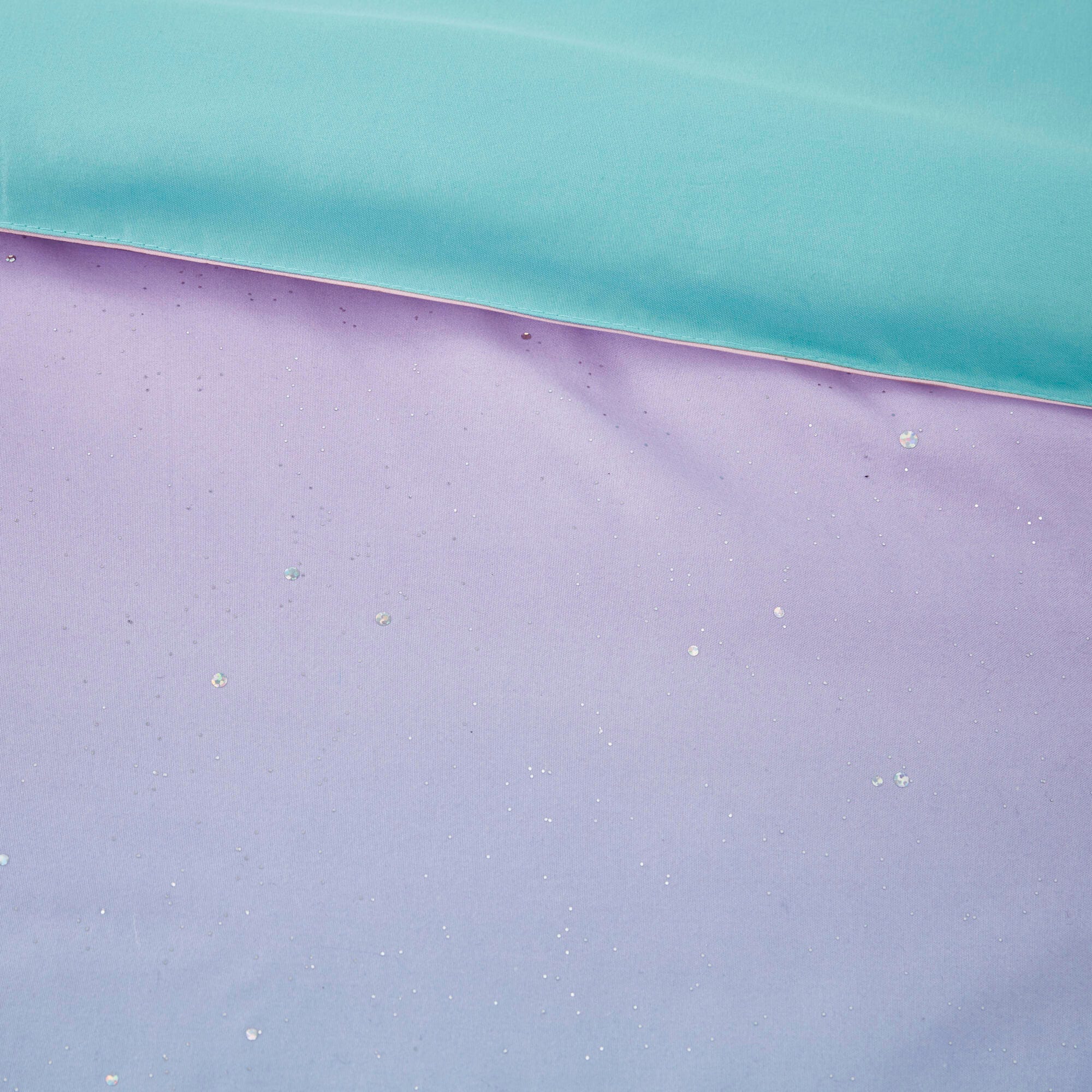 Celine Aqua Full/Queen Metallic Glitter Printed Reversible Duvet Cover Set, Aqua, large
