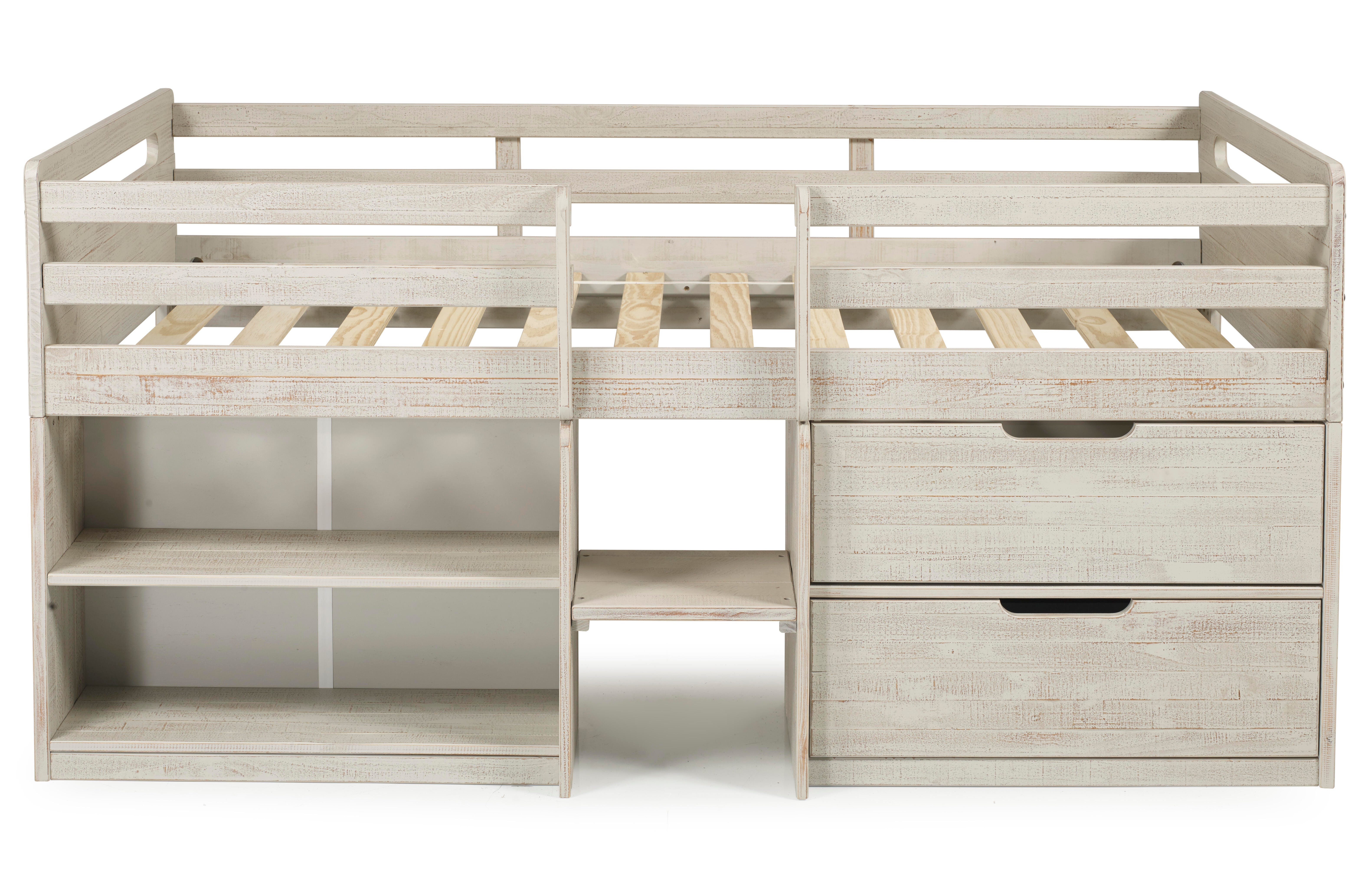 Donco Kids Twin Low Loft Rustic Light Grey, , large