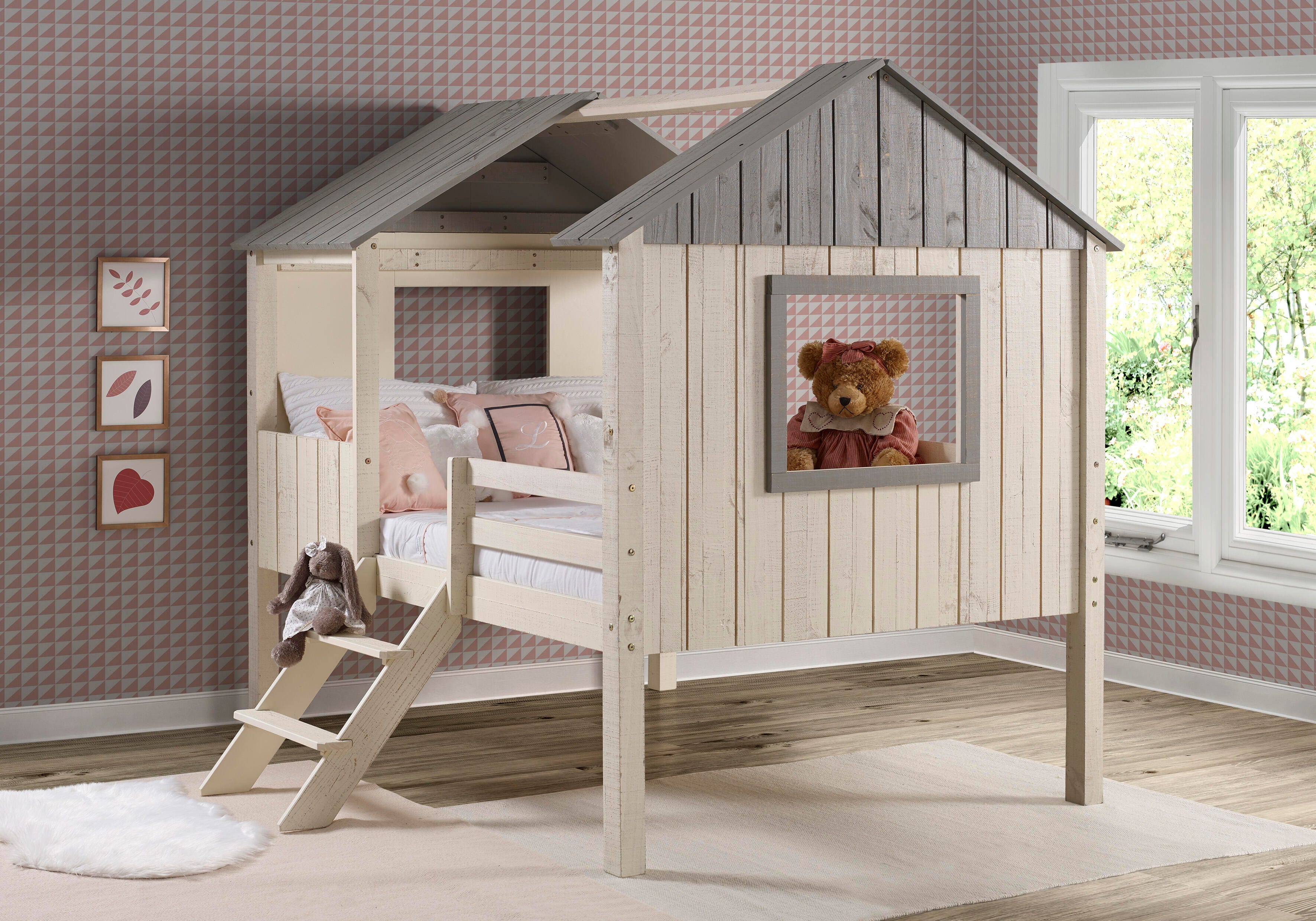 Donco Kids Full House Low Loft Rustic Sand/Rustic Grey, , rollover