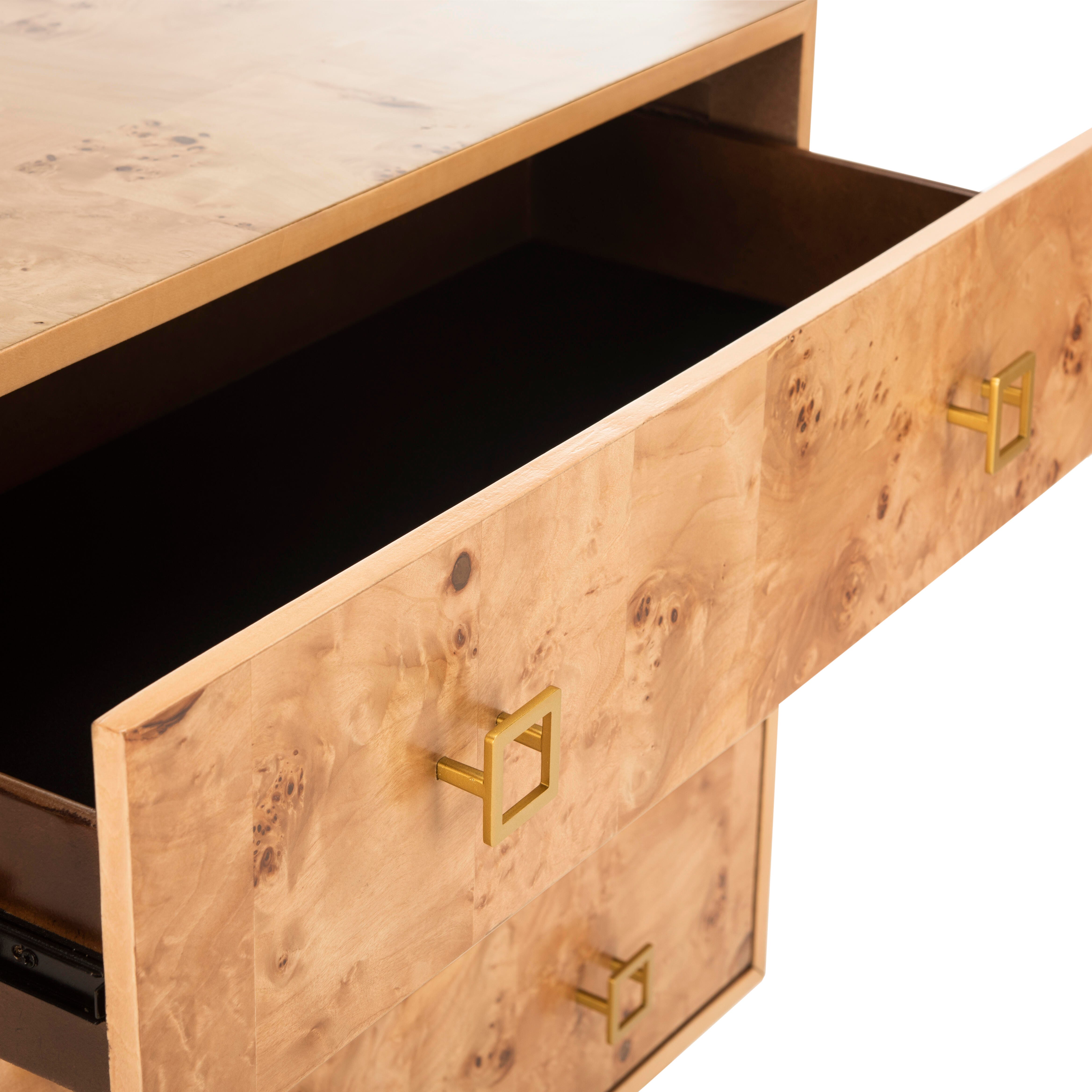 Katia 3 Drawer Chest, Natural/Gold, large