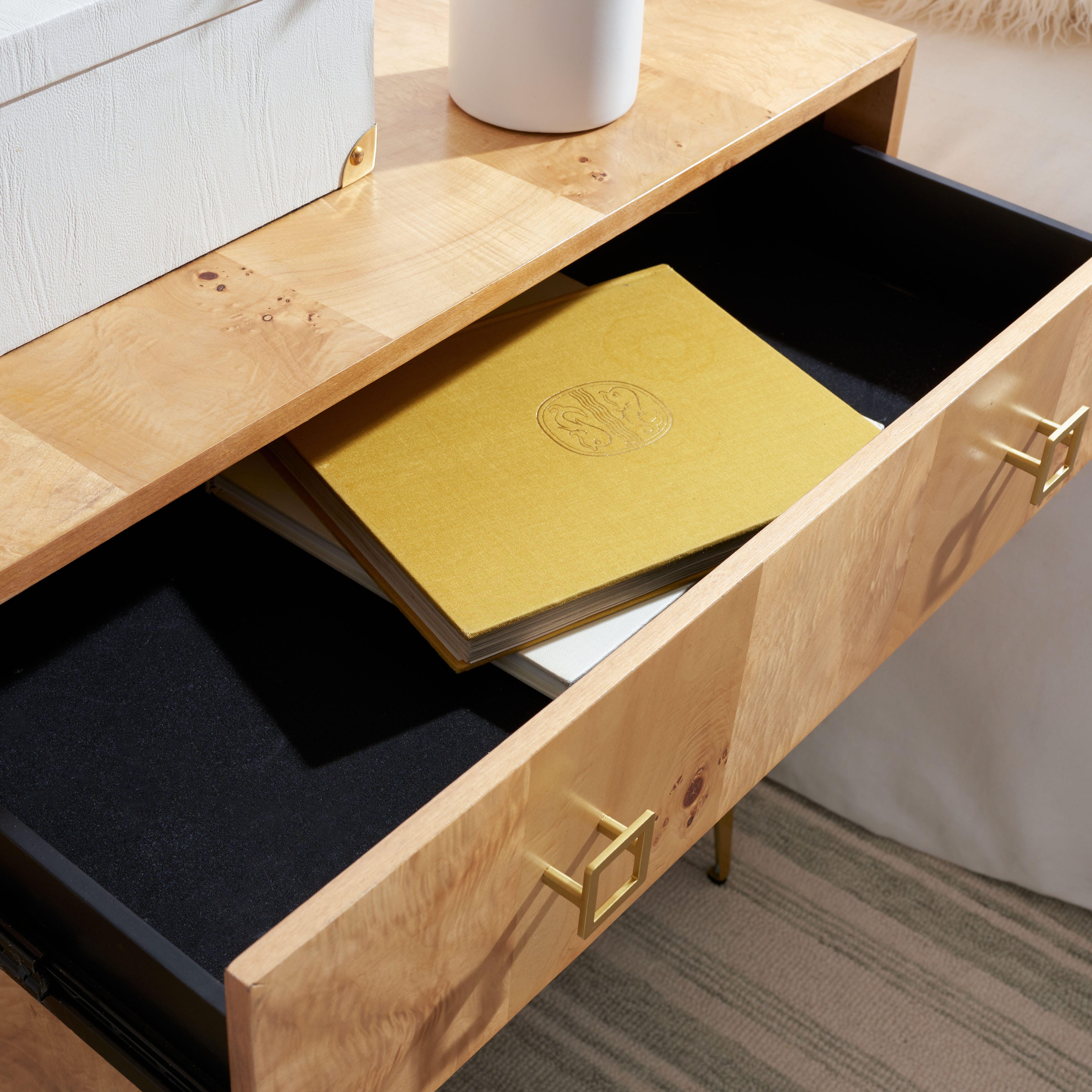 Katia 3 Drawer Chest, Natural/Gold, large