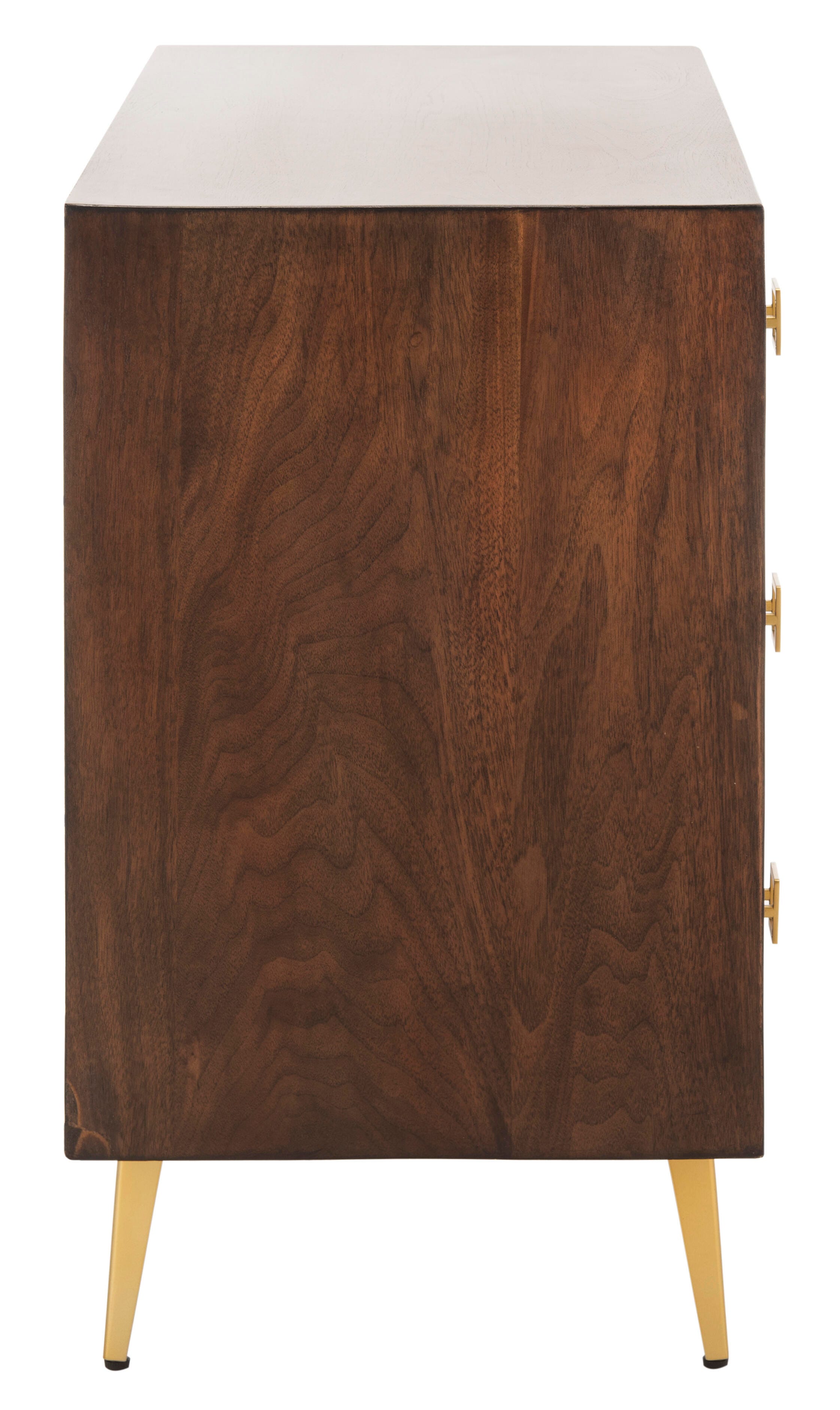 Katia 3 Drawer Chest, Mahogany/Gold, large