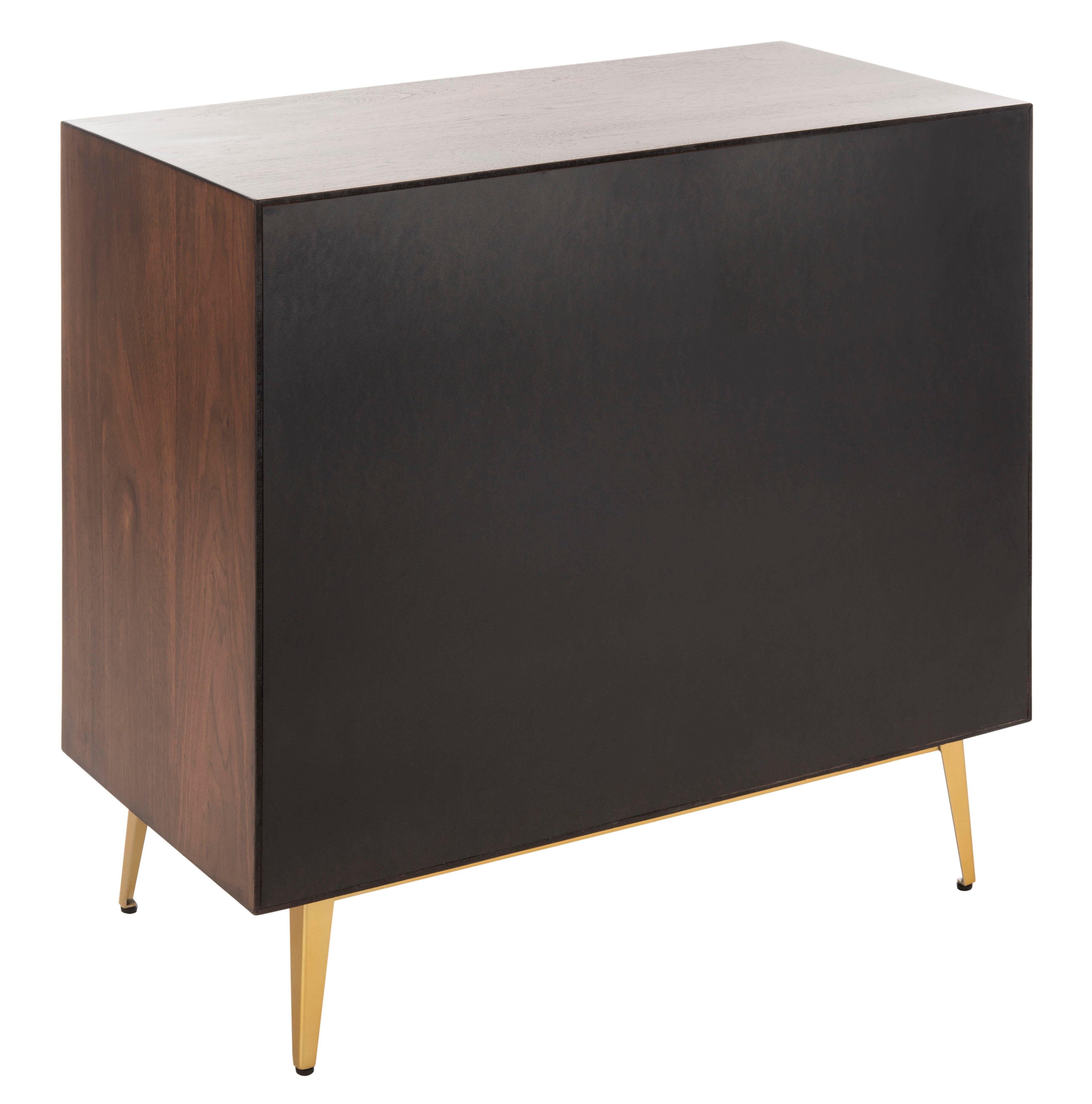 Katia 3 Drawer Chest, Mahogany/Gold, large