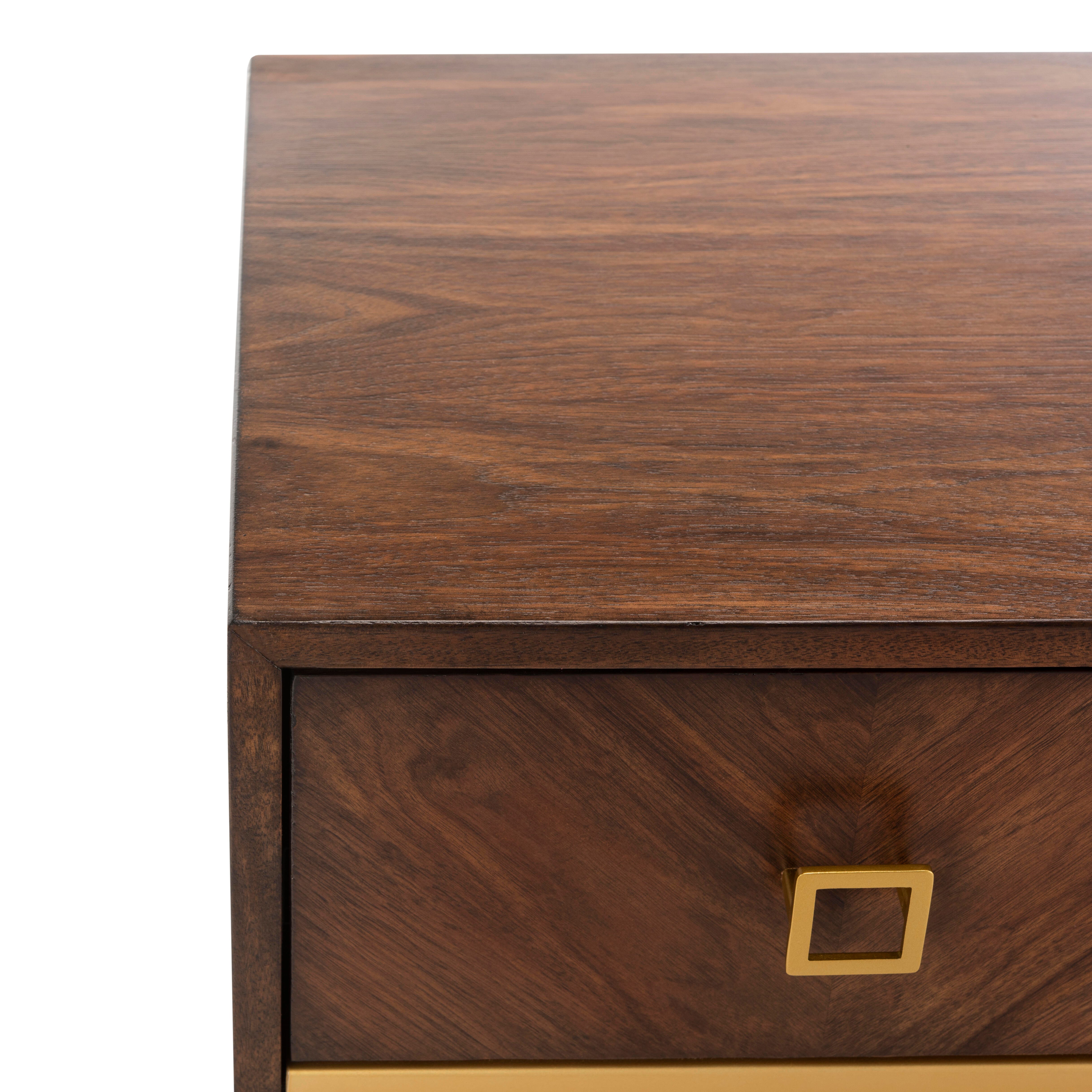 Katia 3 Drawer Chest, Mahogany/Gold, large