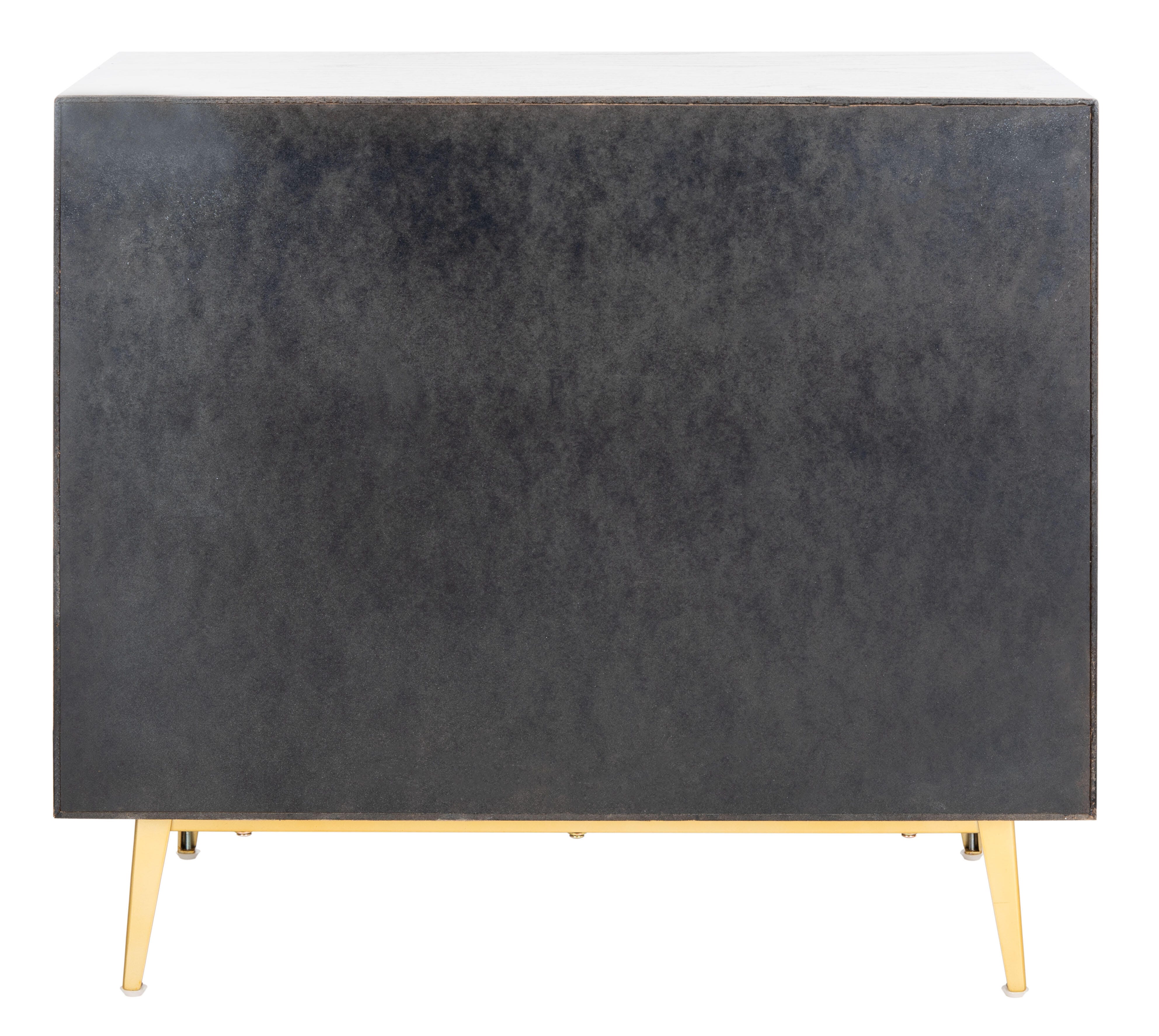 Katia 3 Drawer Chest, White Wash/Gold, large