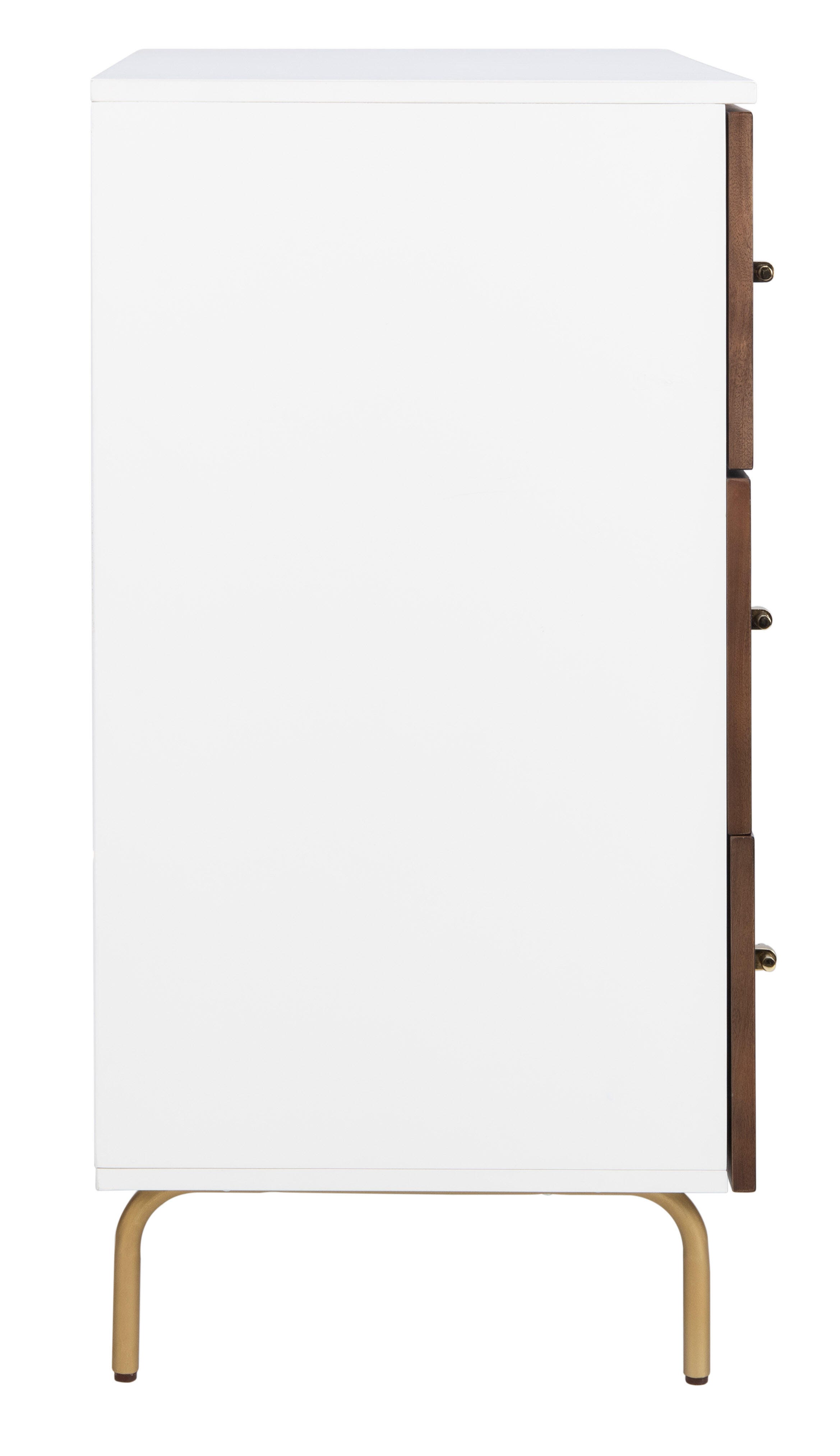 Safavieh Genevieve 36" 3 Drawer Dresser, White/Walnut, large
