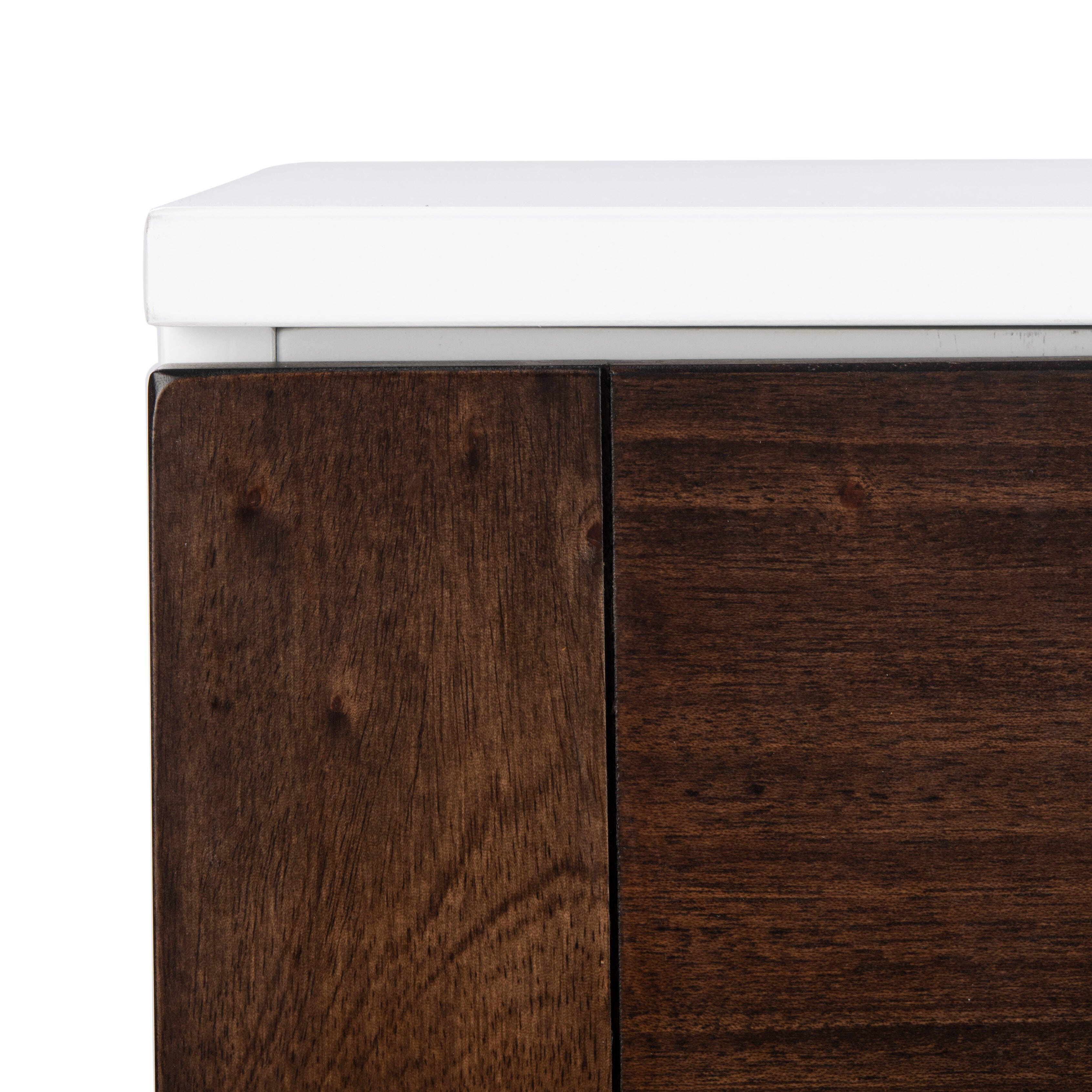 Safavieh Genevieve 36" 3 Drawer Dresser, White/Walnut, large