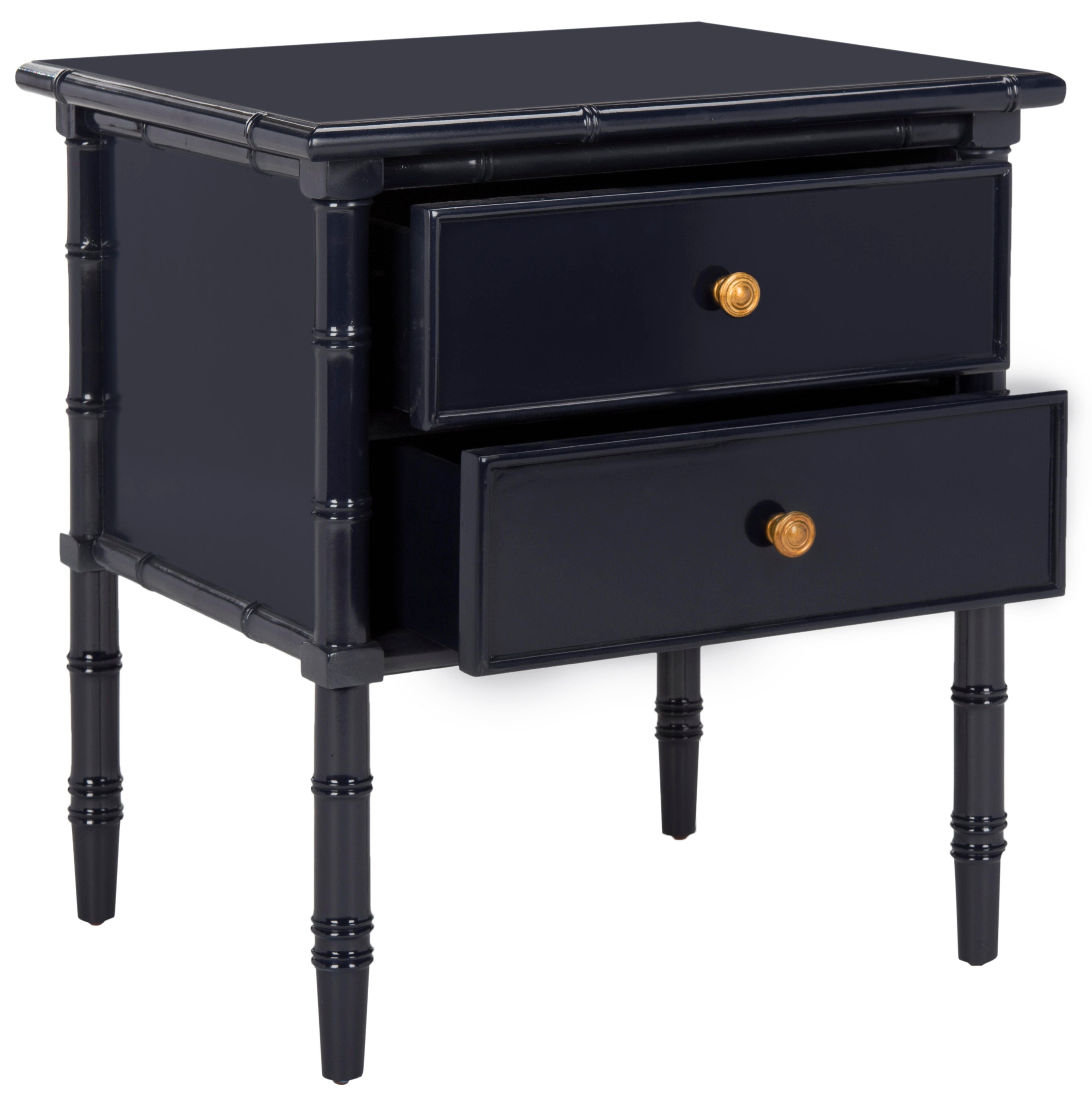 Niah 2 Drawer Nightstand, Navy, large