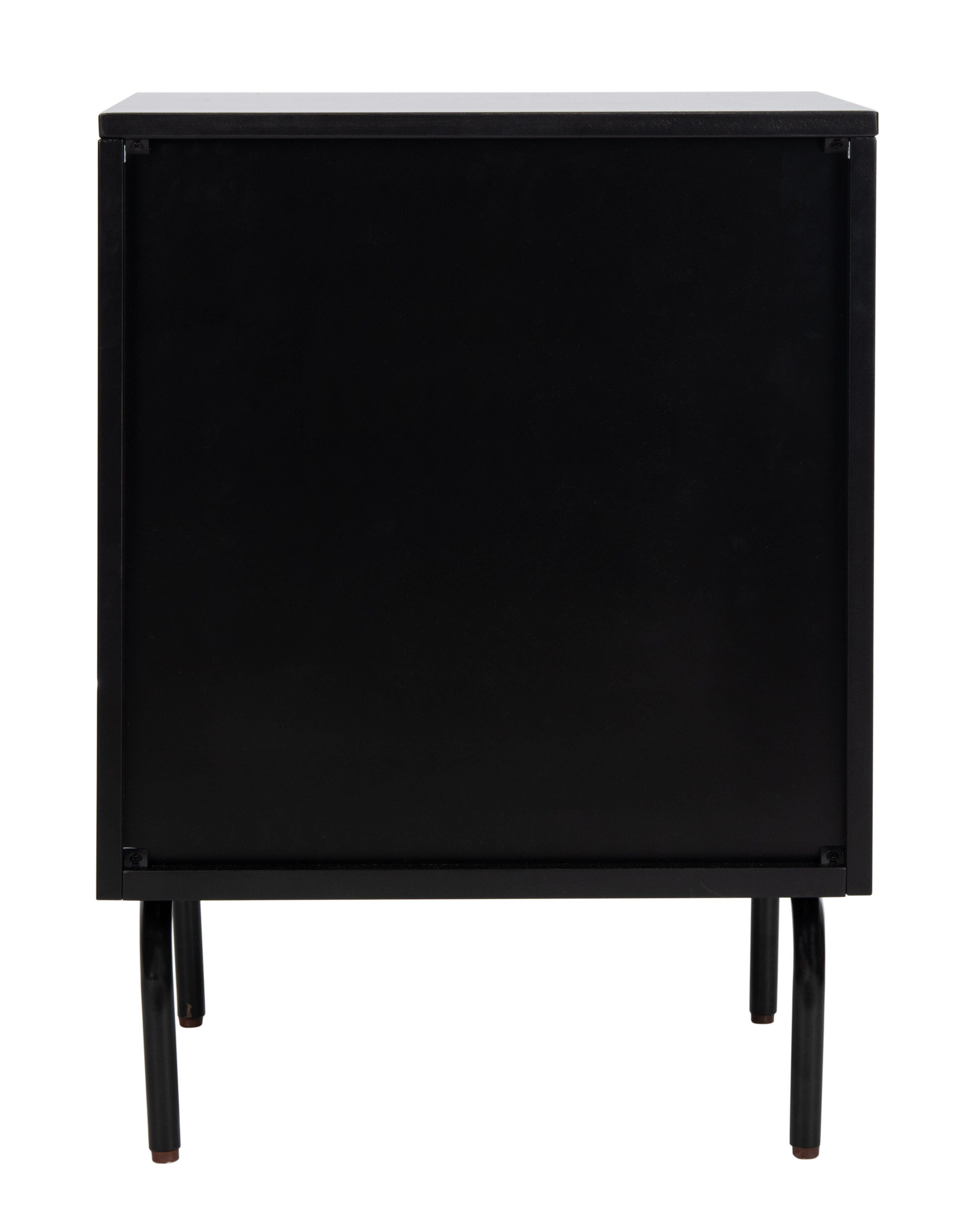 Genevieve 2 Drawer Nightstand, Walnut/Black, large