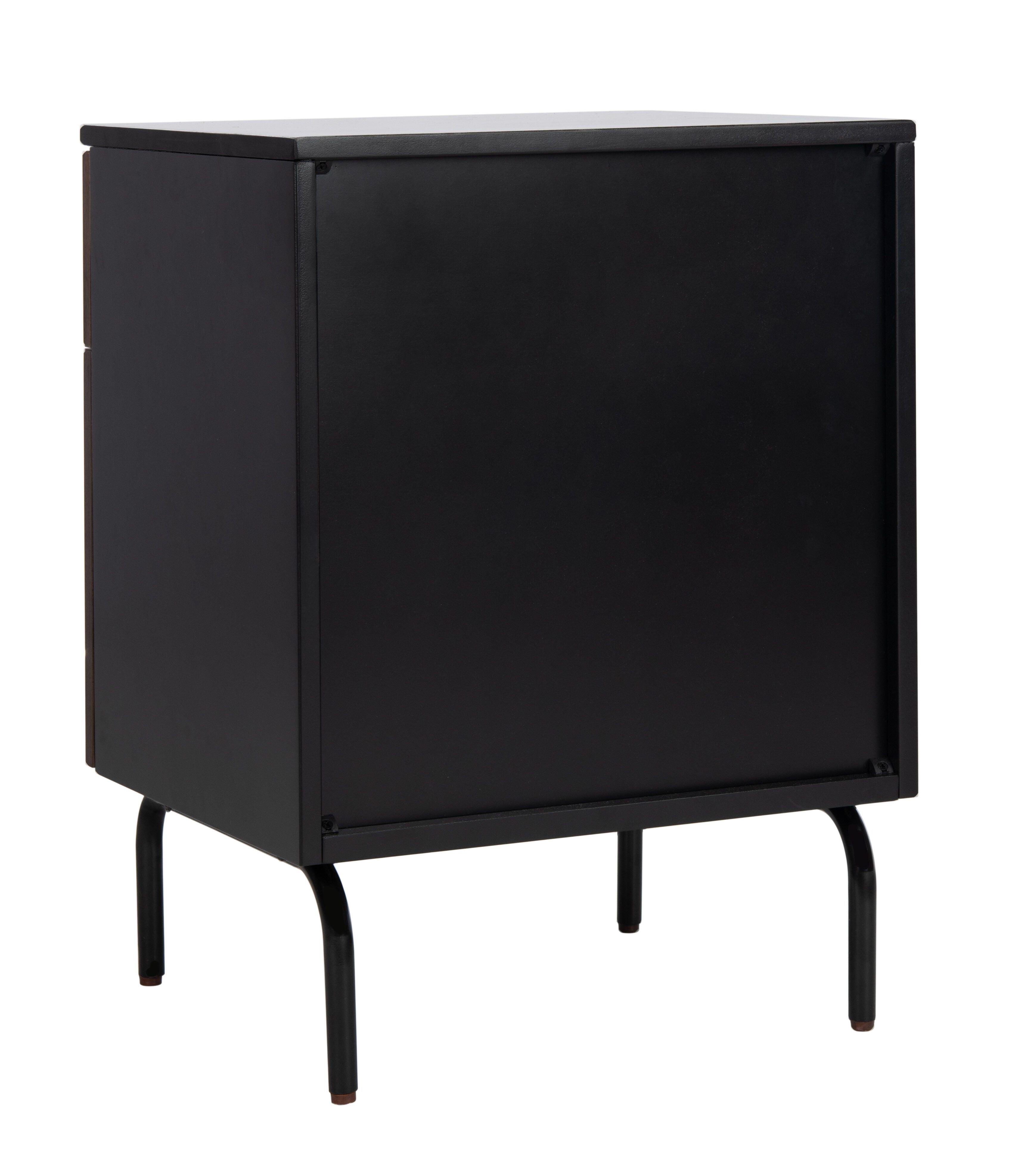 Genevieve 2 Drawer Nightstand, Walnut/Black, large