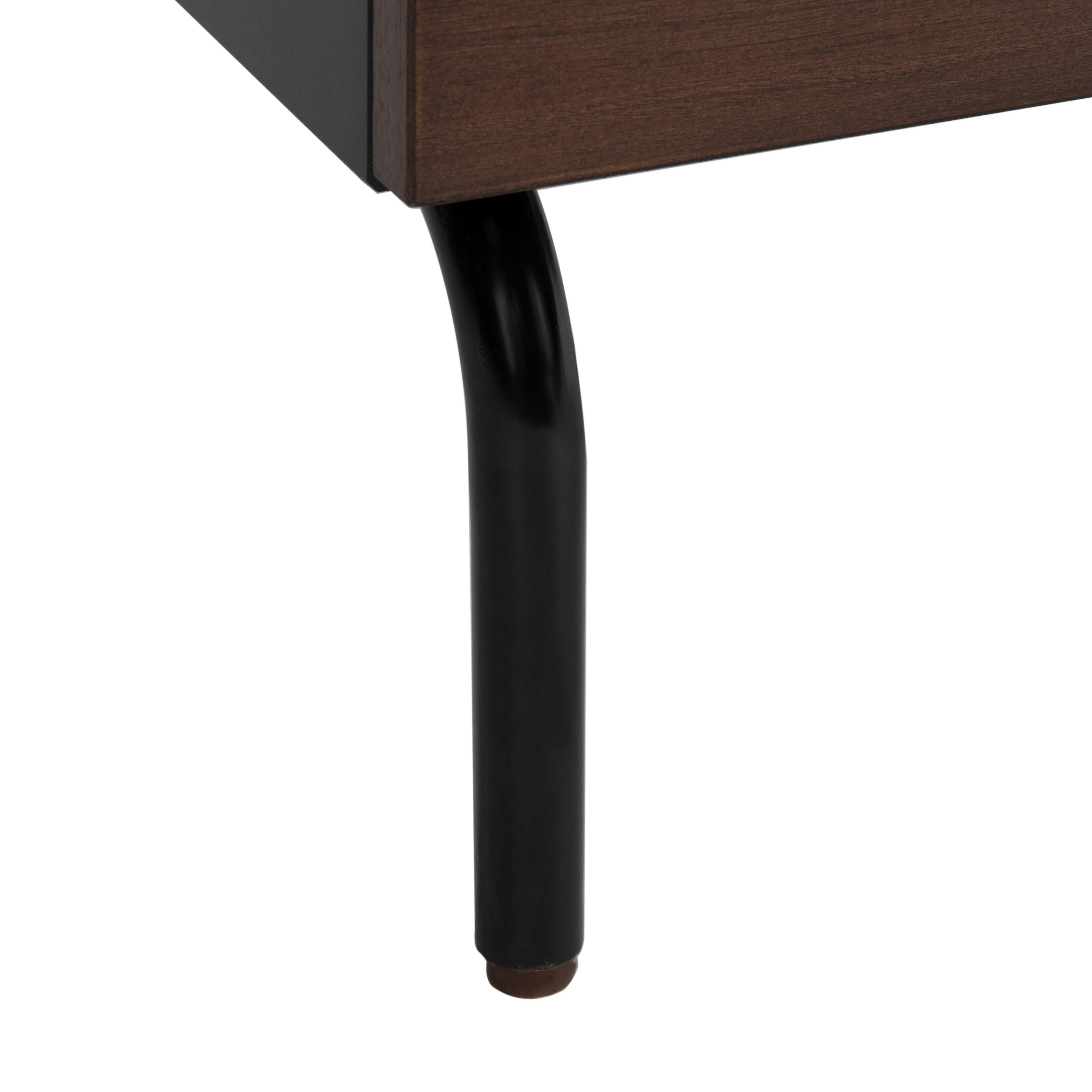 Genevieve 2 Drawer Nightstand, Walnut/Black, large