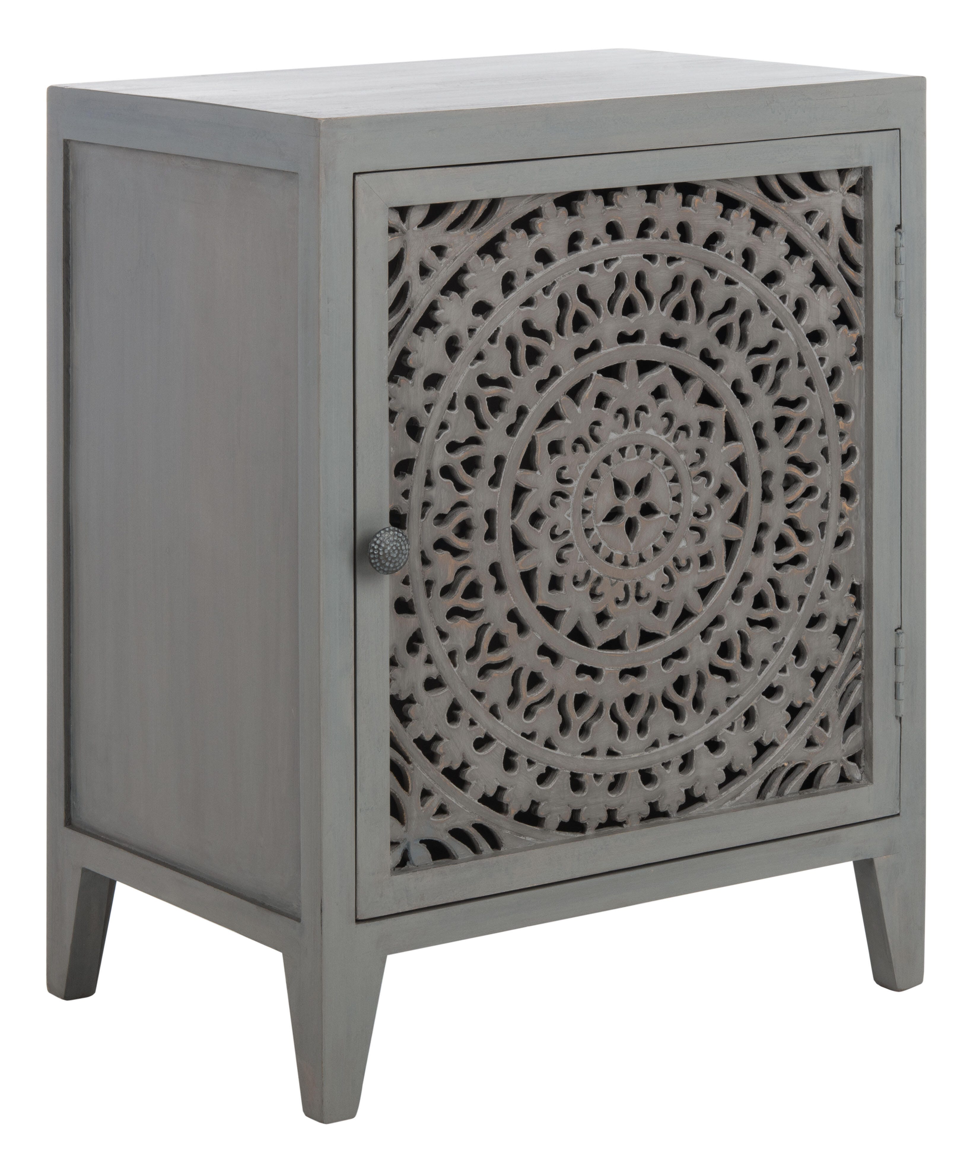 Thea 1 Door Carved Nightstand, , large