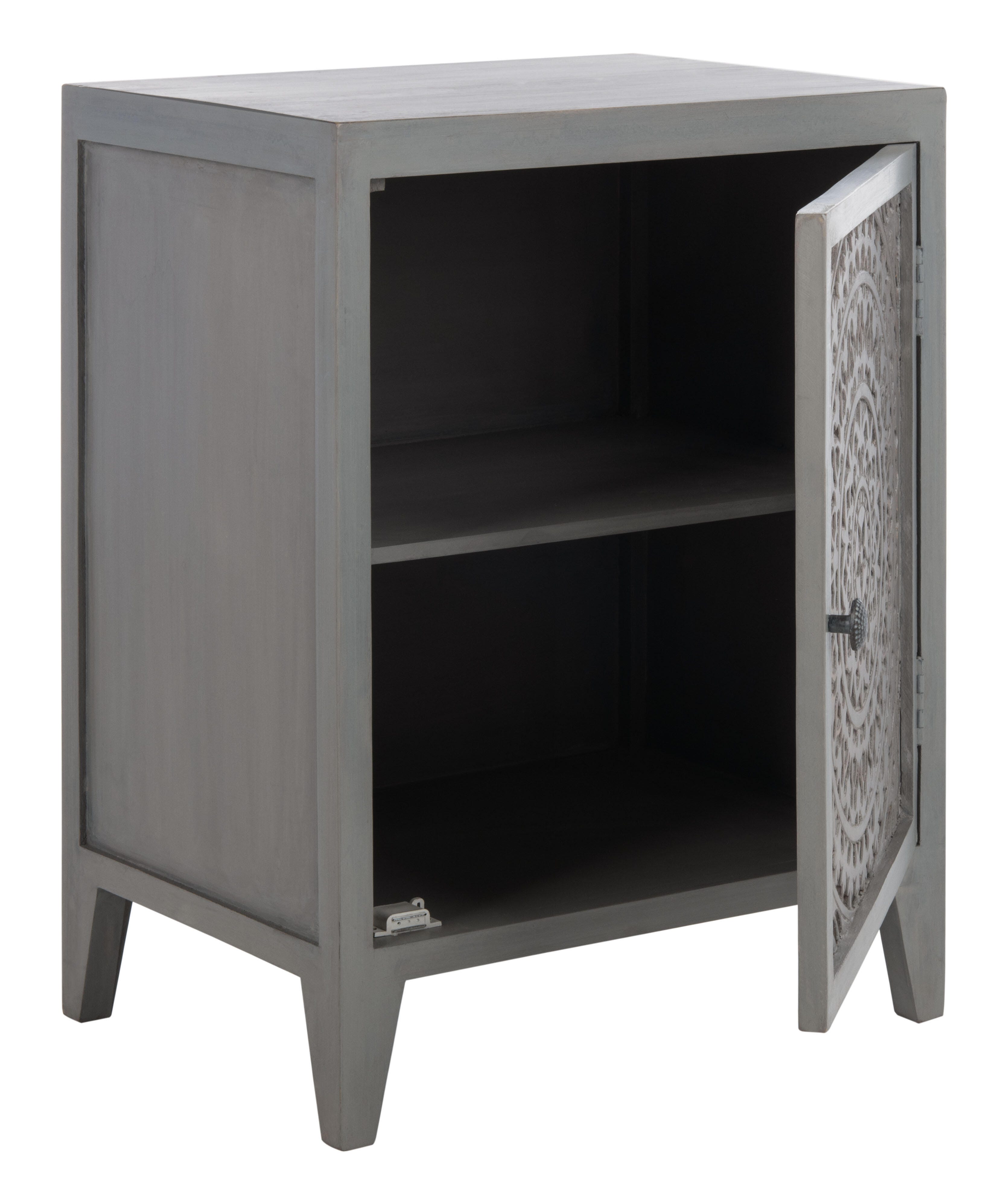 Thea 1 Door Carved Nightstand, , large