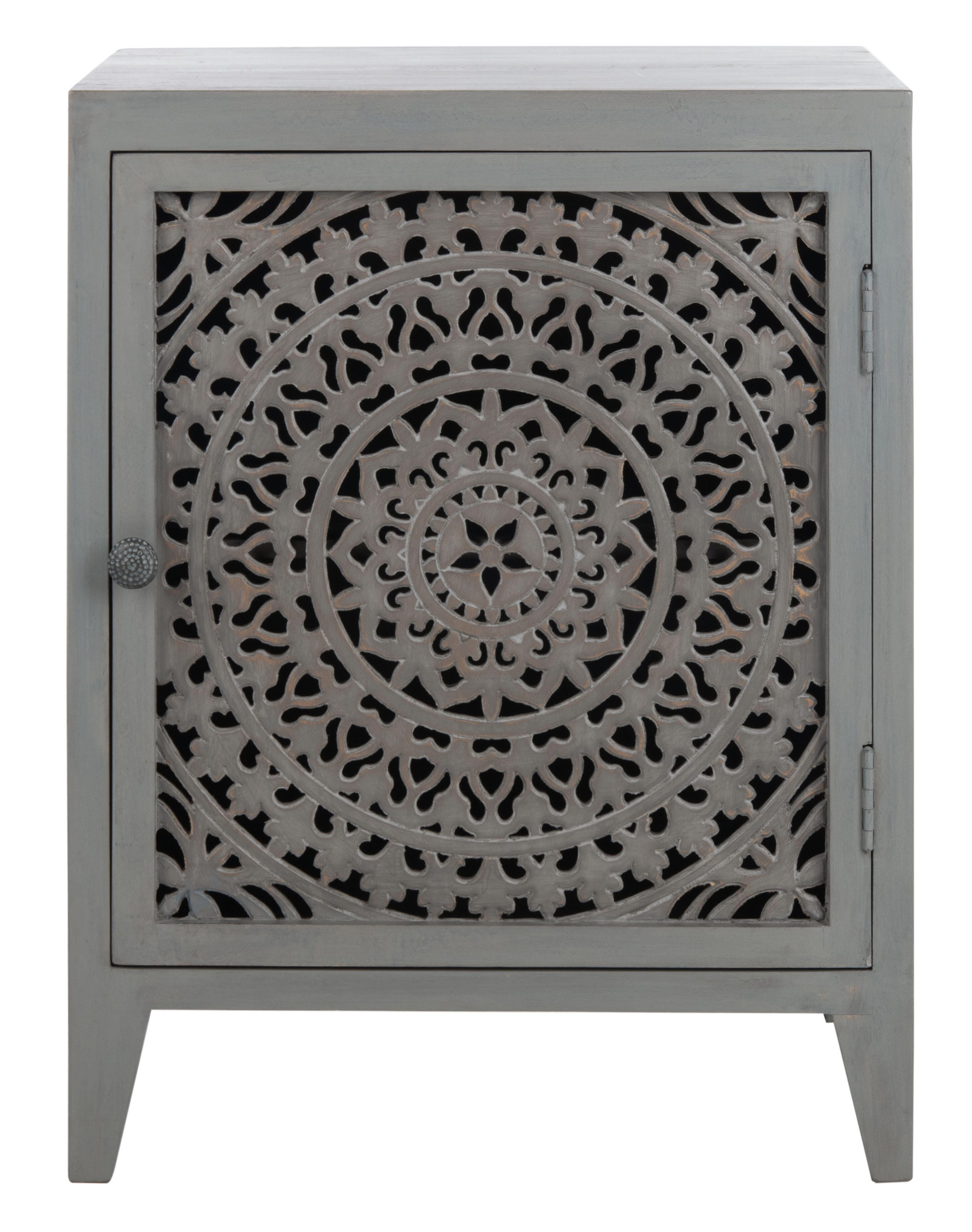 Thea 1 Door Carved Nightstand, , large