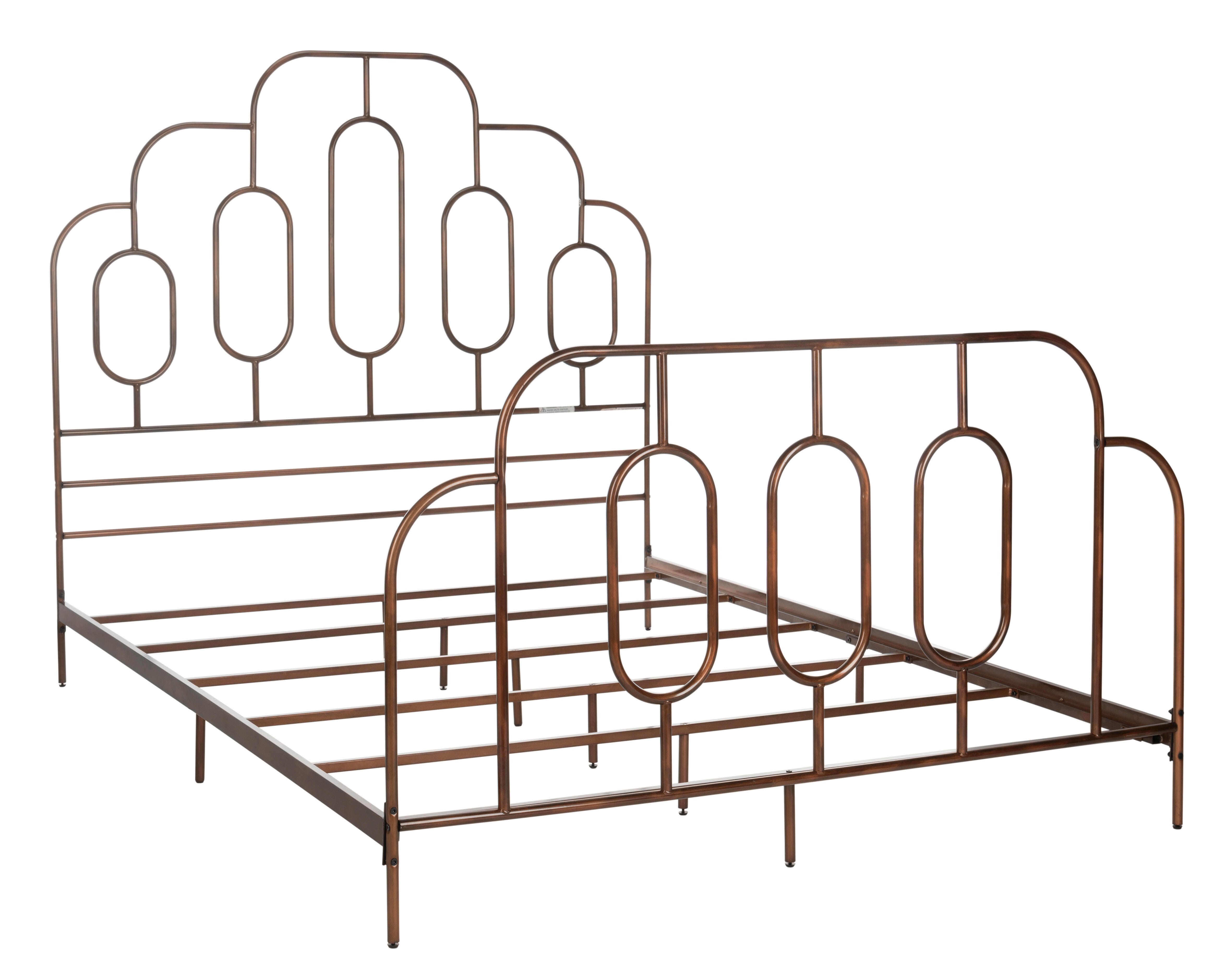 Paloma Queen Metal Retro Bed, Antique Bronze, large