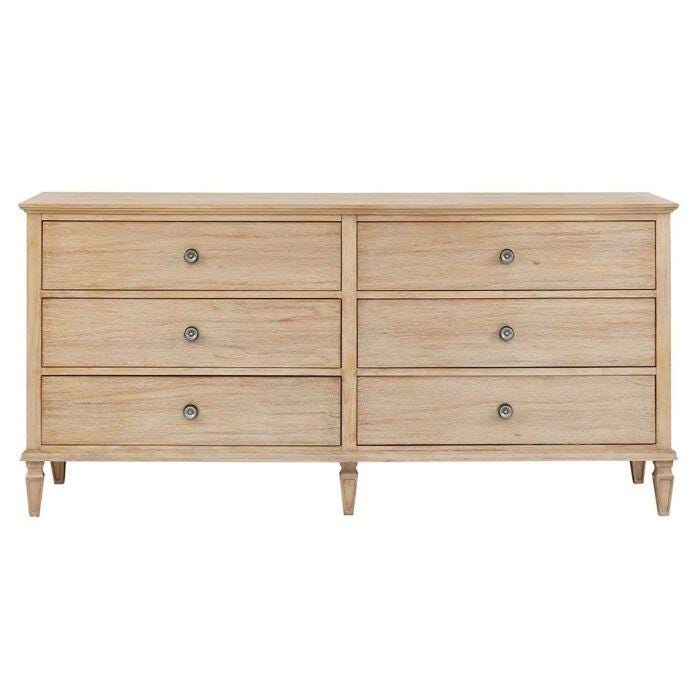 Madison Park Signature Victoria 6 Drawer Dresser, Light Natural, large