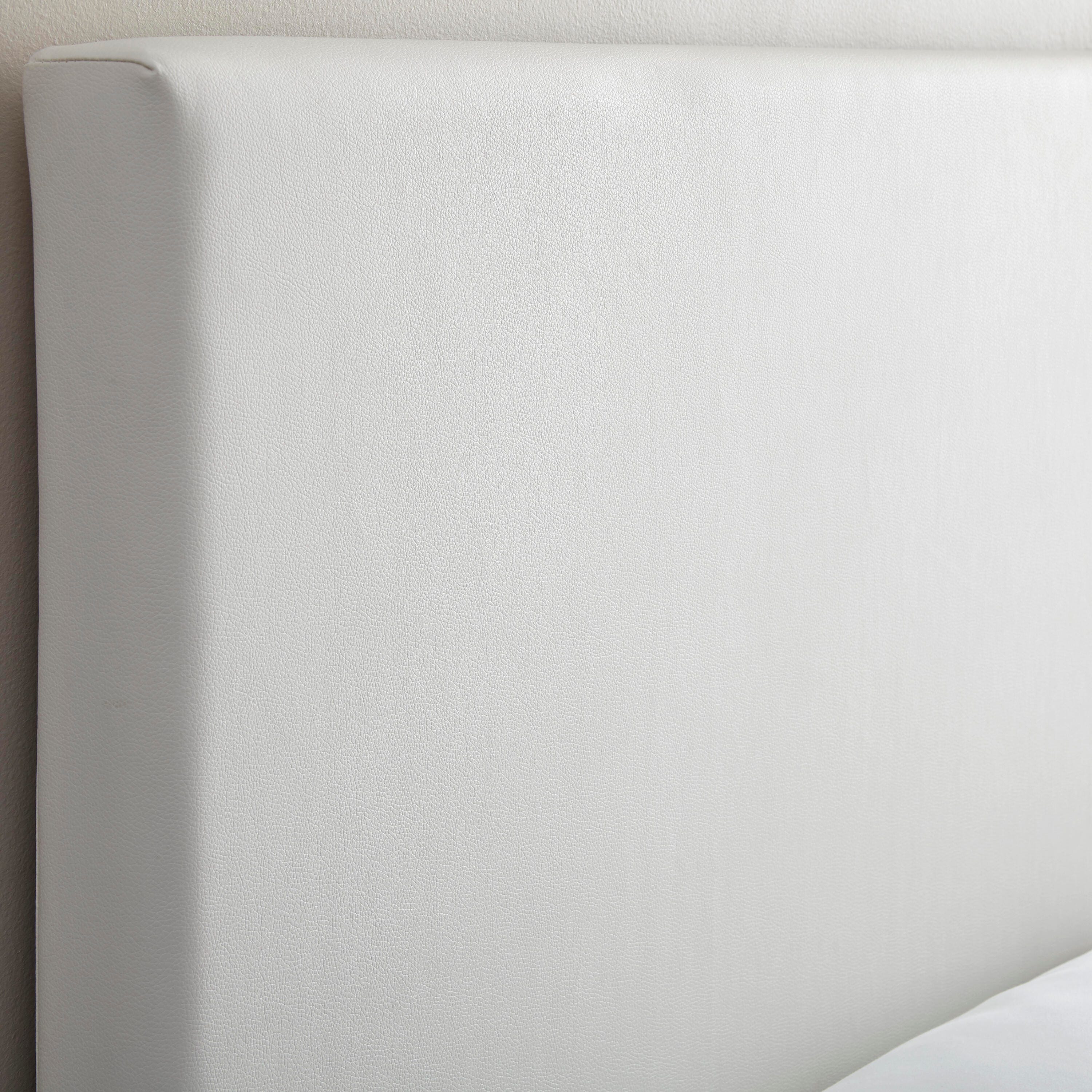 Fiona King Upholstered Faux Leather Platform Bed, White, large