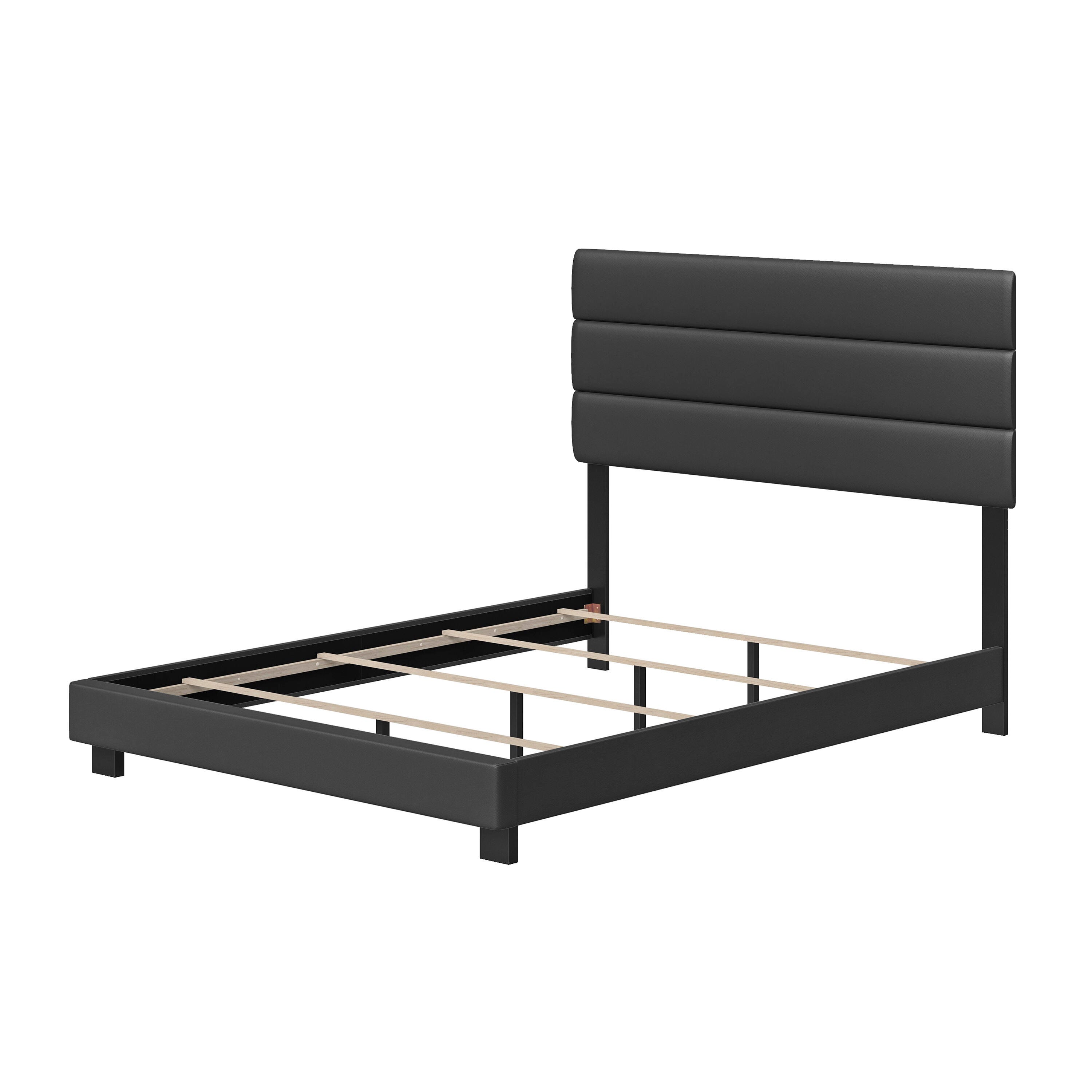 Brayan Queen Upholstered Faux Leather Platform Bed