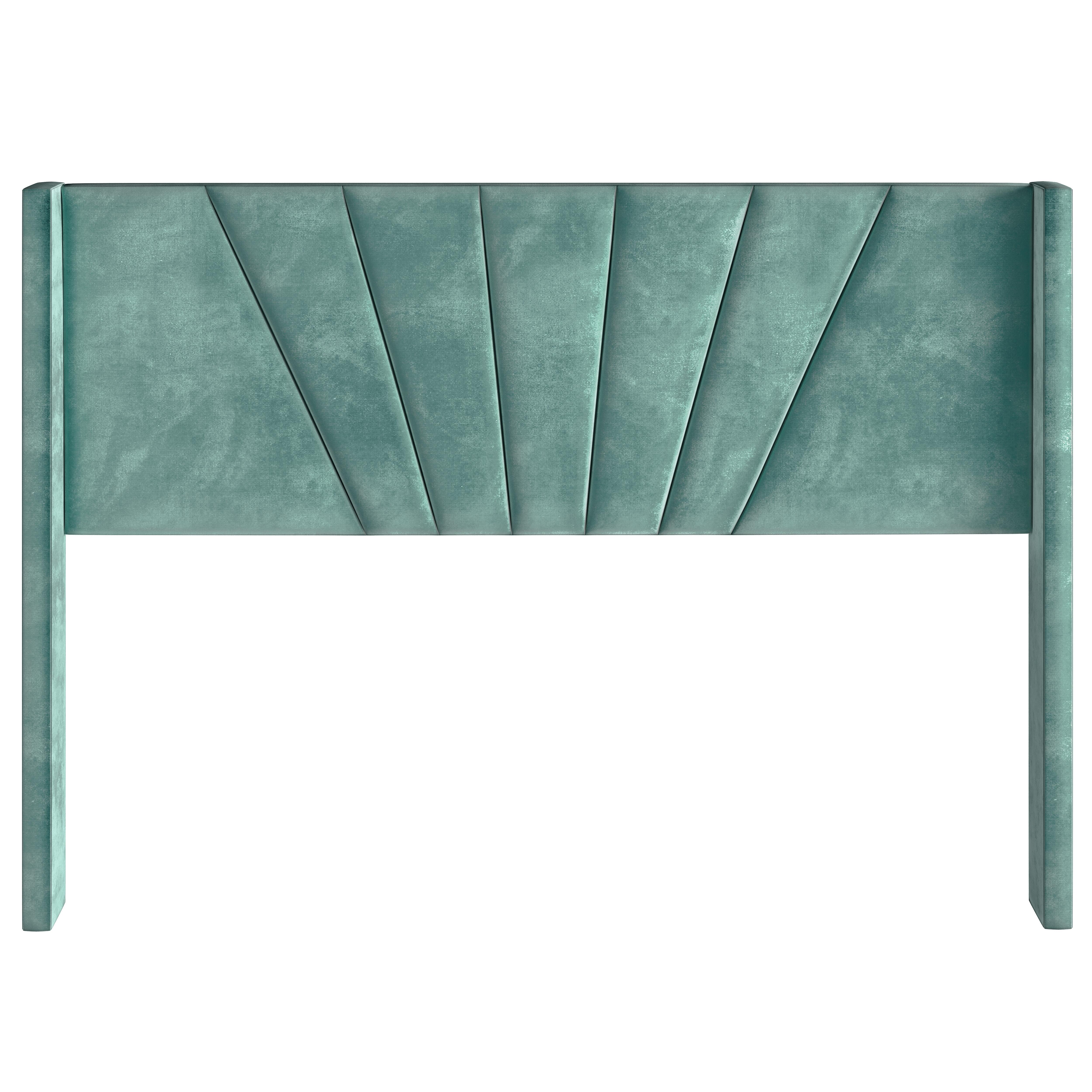 Zoeigh Queen Upholstered Velour Platform Bed, Seafoam Green, large
