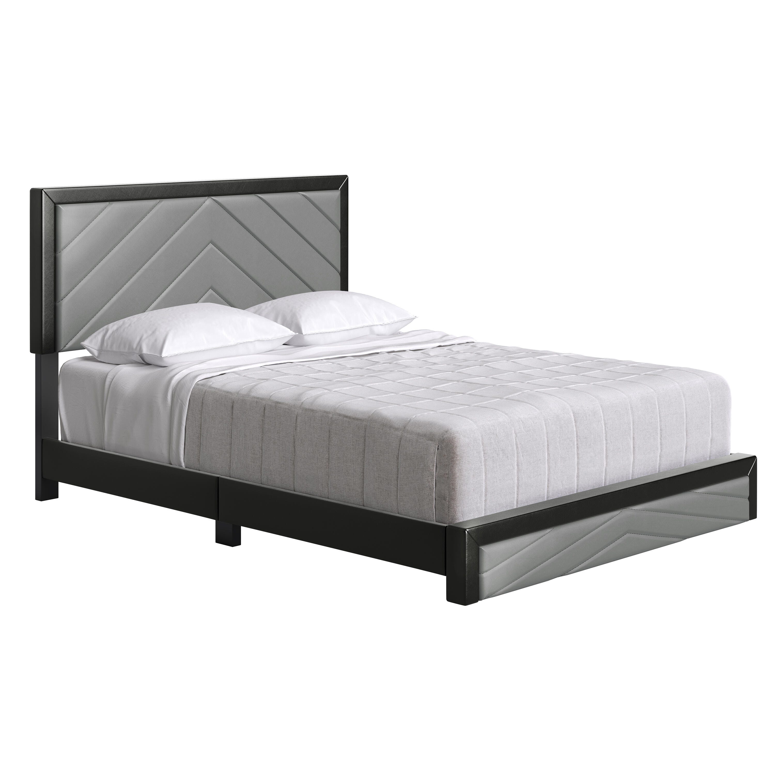 パパ黒33 Ziggy Queen Upholstered Faux Leather Platform Bed | Ashley