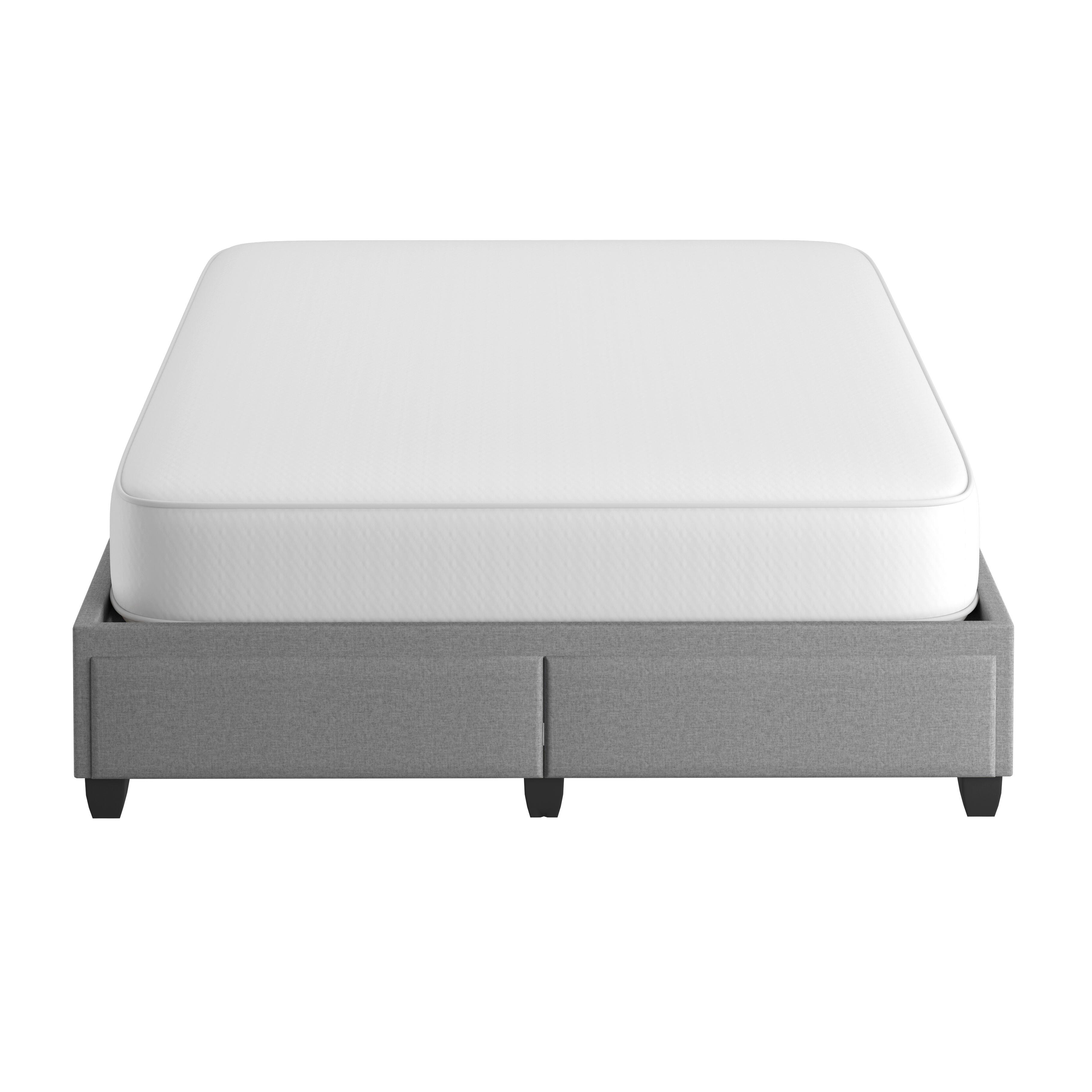 Kalinda Queen Upholstered Linen Storage Bed, Gray, large