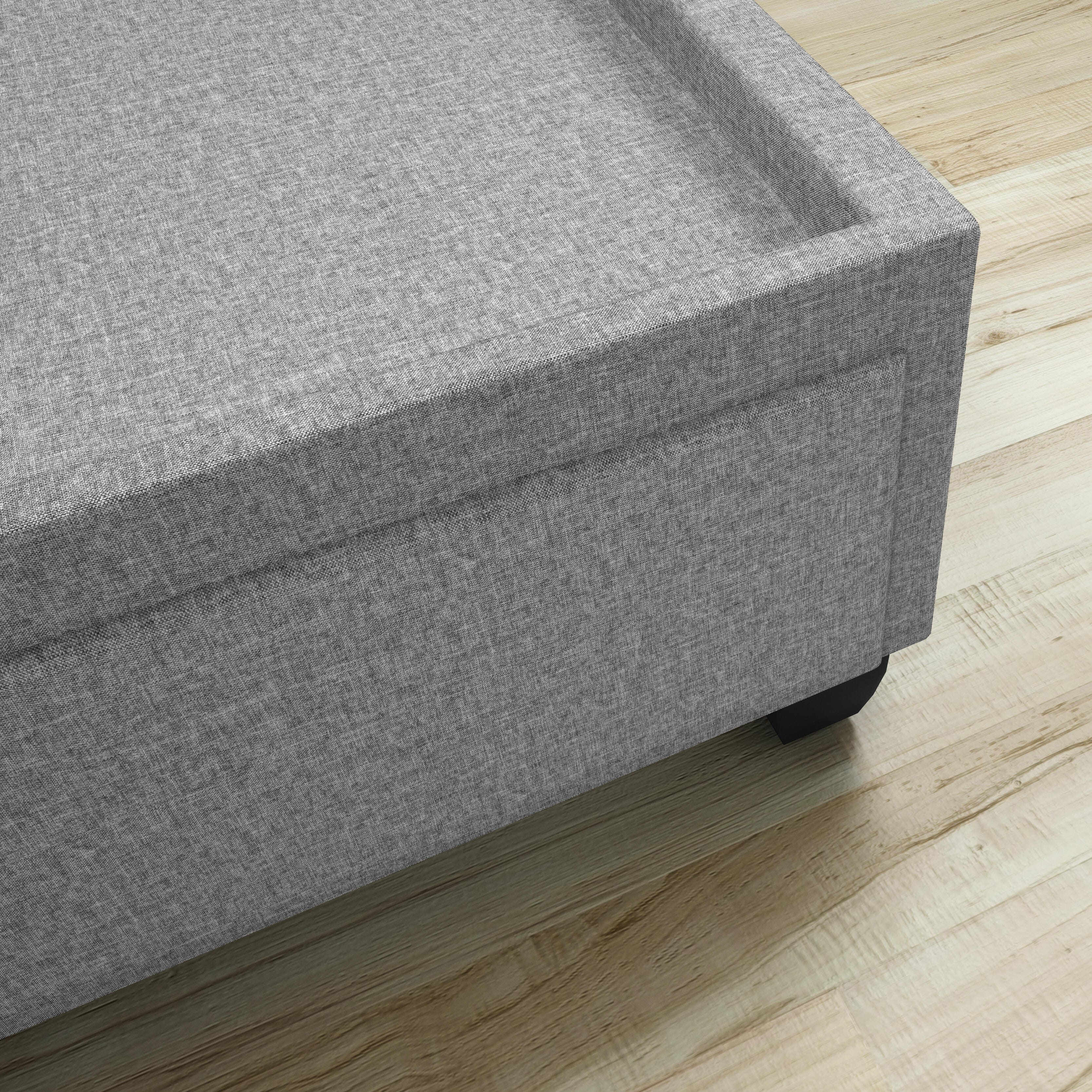 Kalinda Queen Upholstered Linen Storage Bed, Gray, large