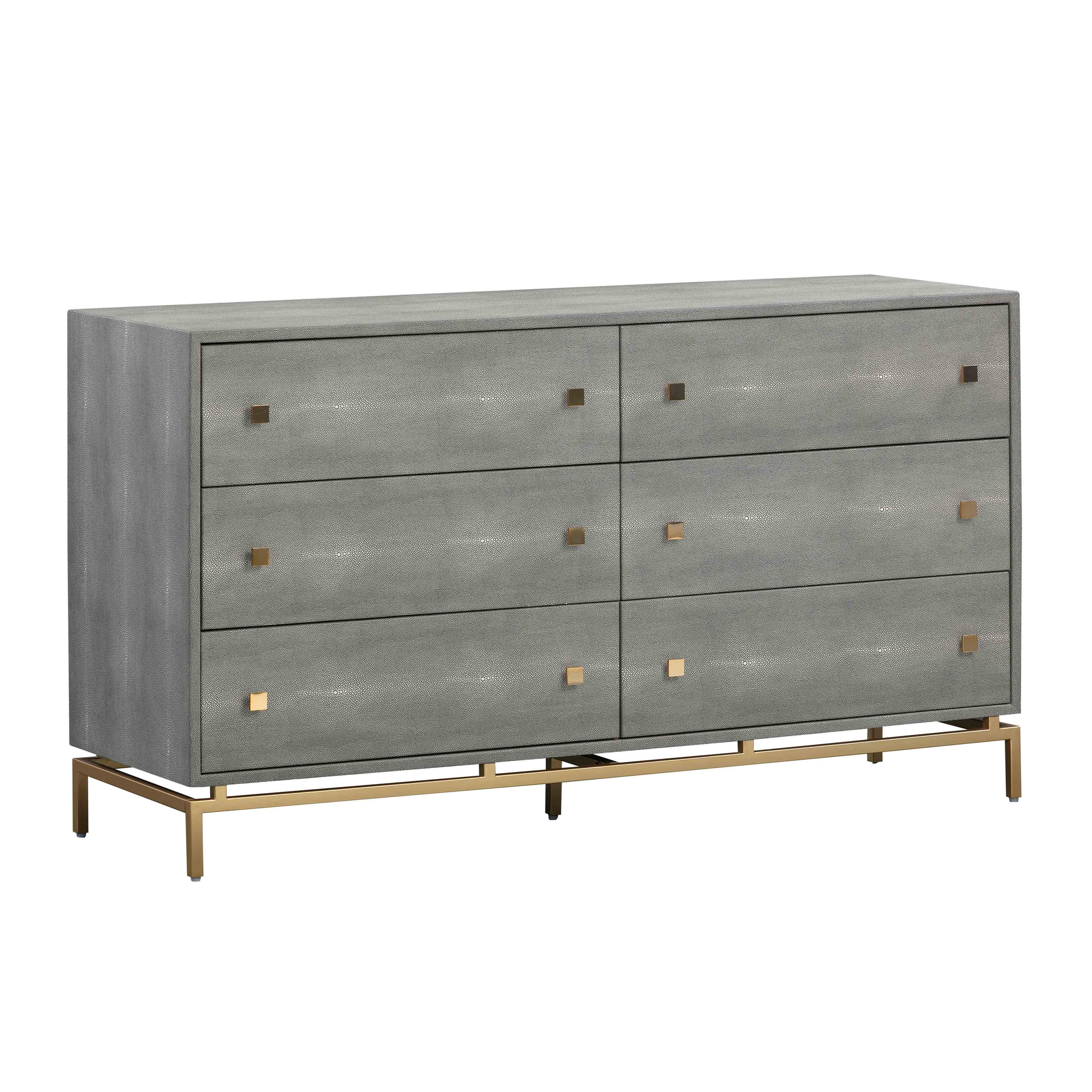 TOV Funiture Pesce Shagreen 6 Drawer Dresser, , large