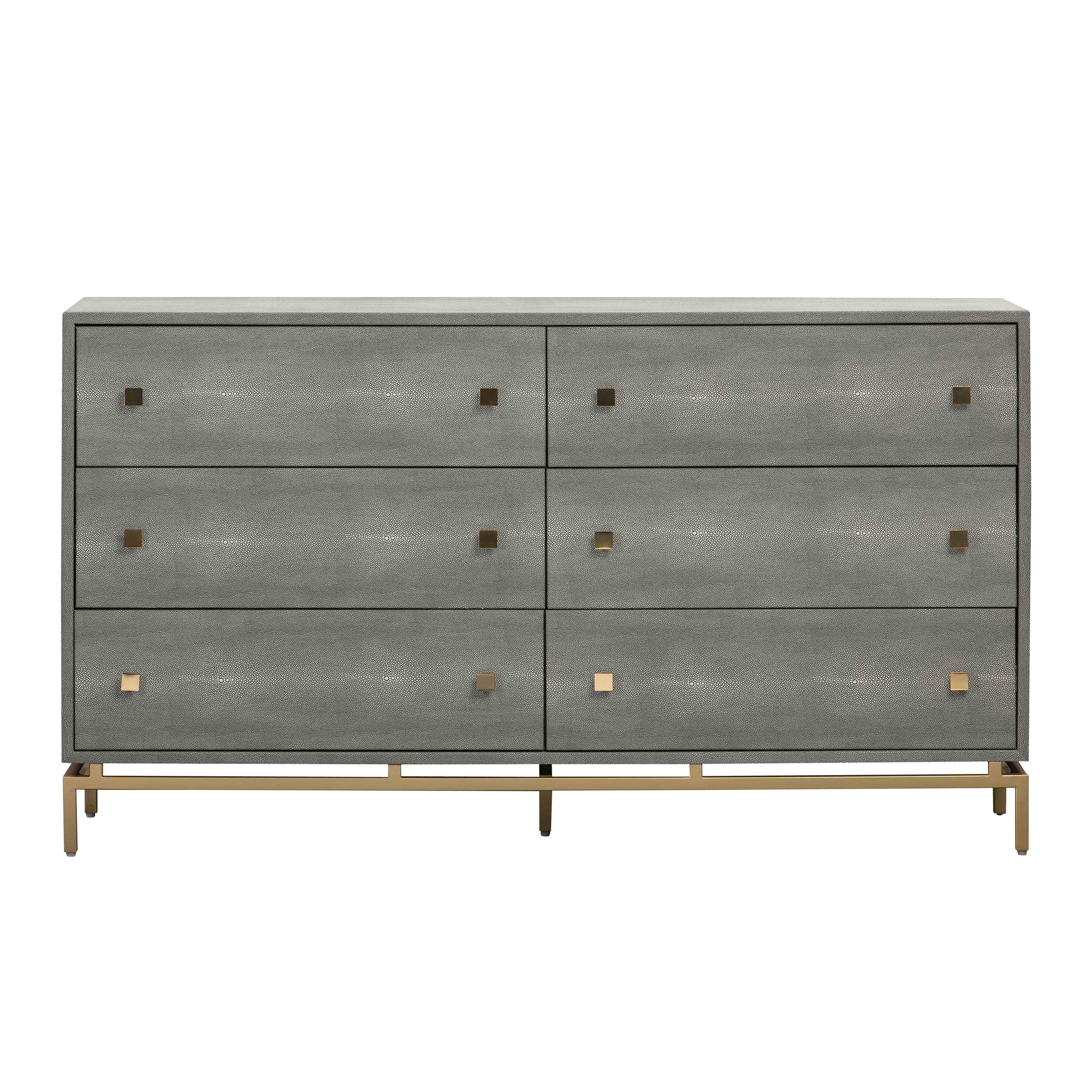 TOV Funiture Pesce Shagreen 6 Drawer Dresser, , large