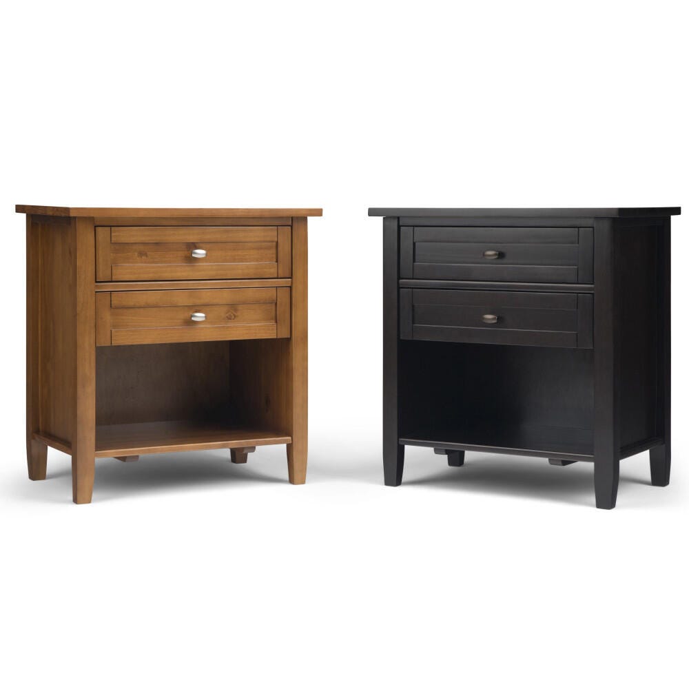 Simpli Home Rustic Nightstand, Brown/Beige, large
