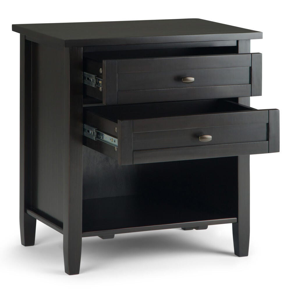 Simpli Home Rustic Nightstand, Brown/Beige, large