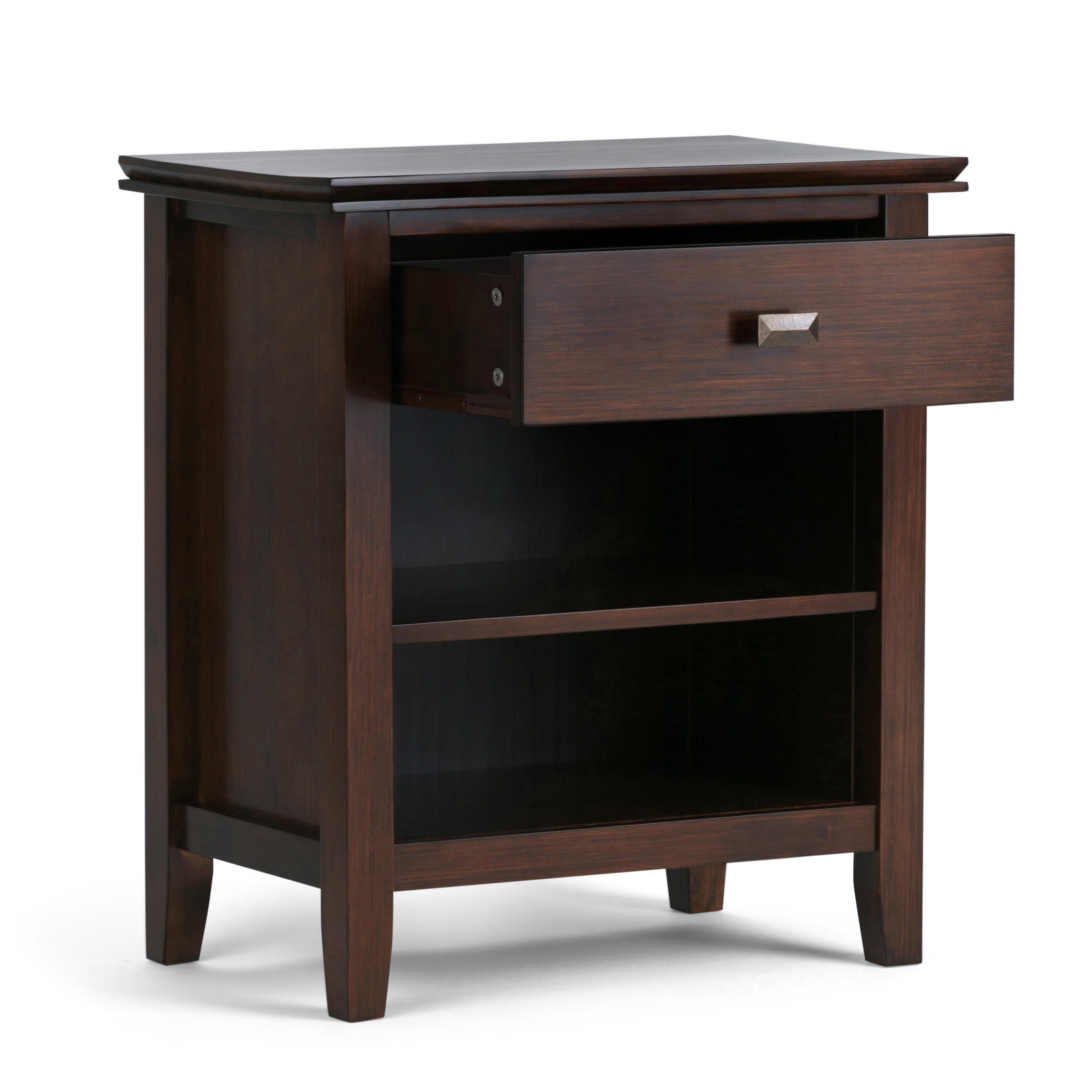 Simpli Home Artisan 24" 1 Drawer Nightstand, Russet Brown, large