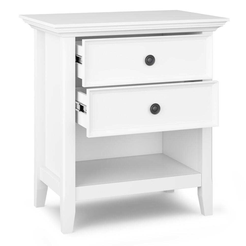 Simpli Home Transitional Nightstand, White, large