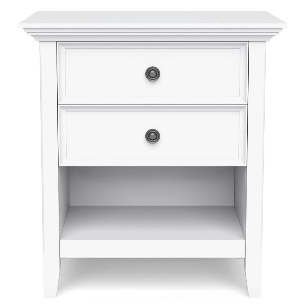 Simpli Home Transitional Nightstand, White, large