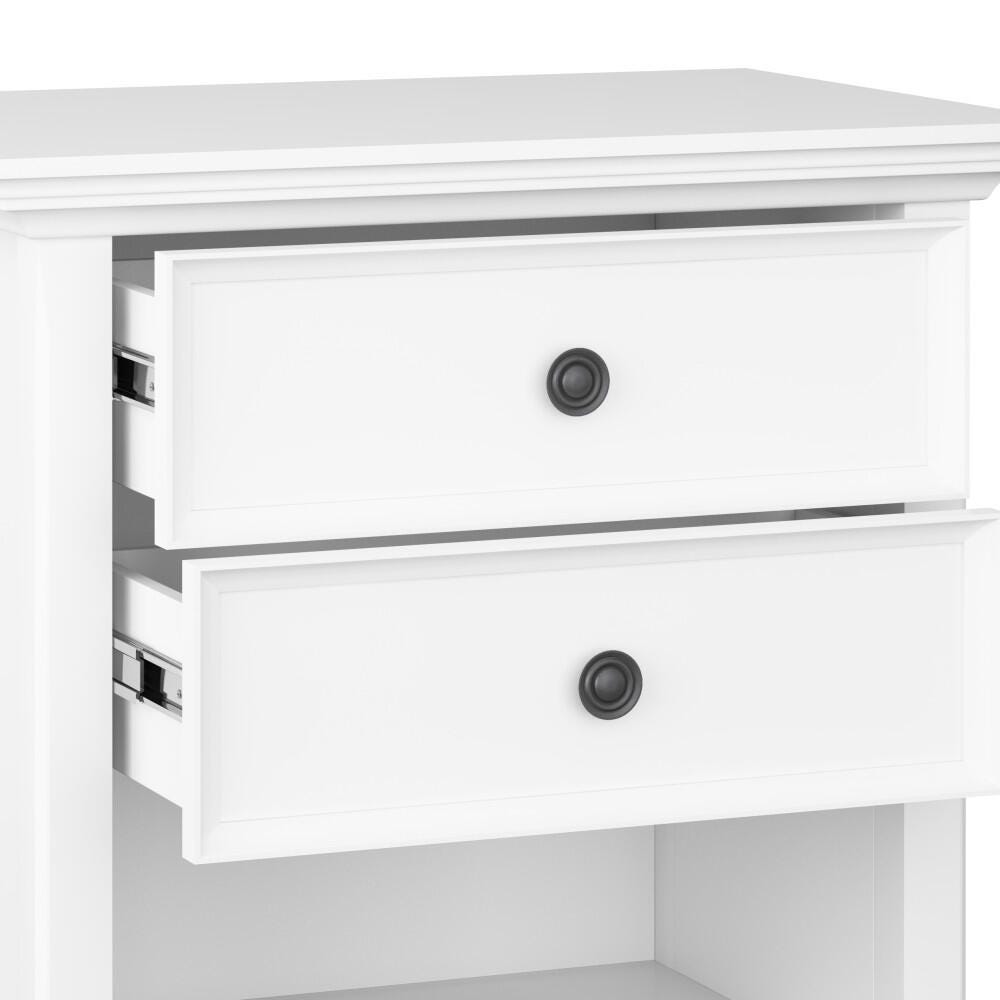 Simpli Home Transitional Nightstand, White, large