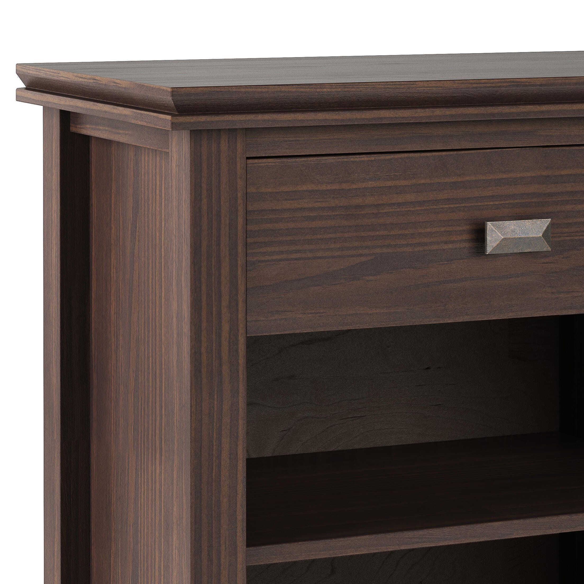 Simpli Home Artisan 24" 1 Drawer Nightstand, Warm Walnut Brown, large