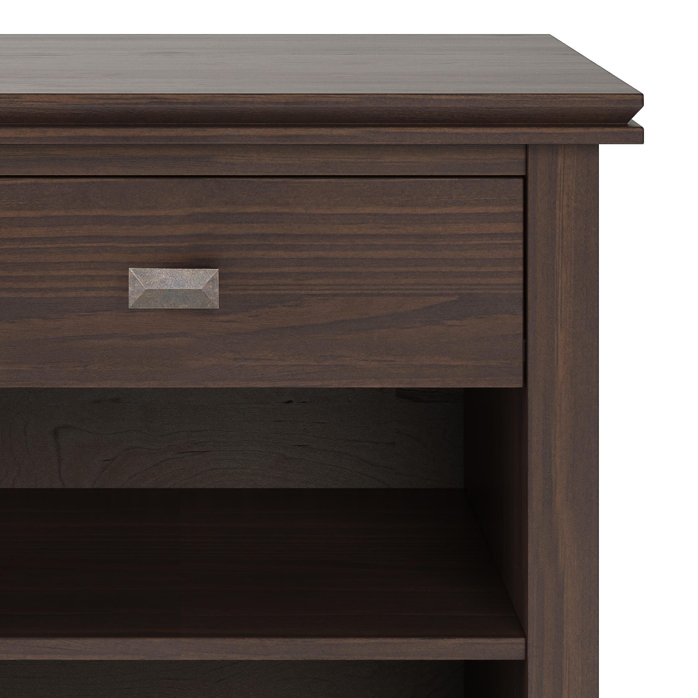Simpli Home Artisan 24" 1 Drawer Nightstand, Warm Walnut Brown, large