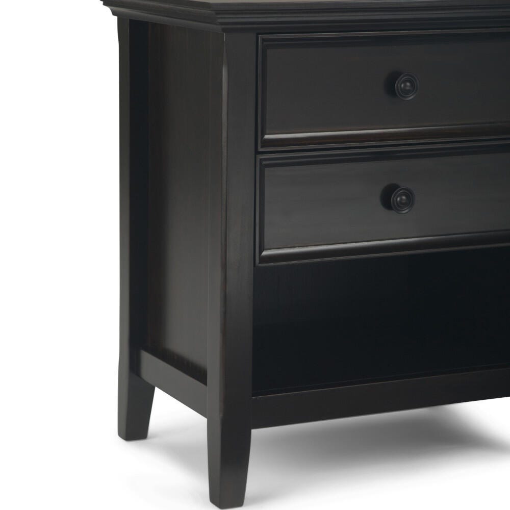 Simpli Home Traditional Nightstand, Brown/Beige, large