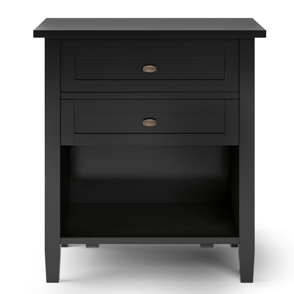 Simpli Home Rustic Nightstand, Black/Gray, large