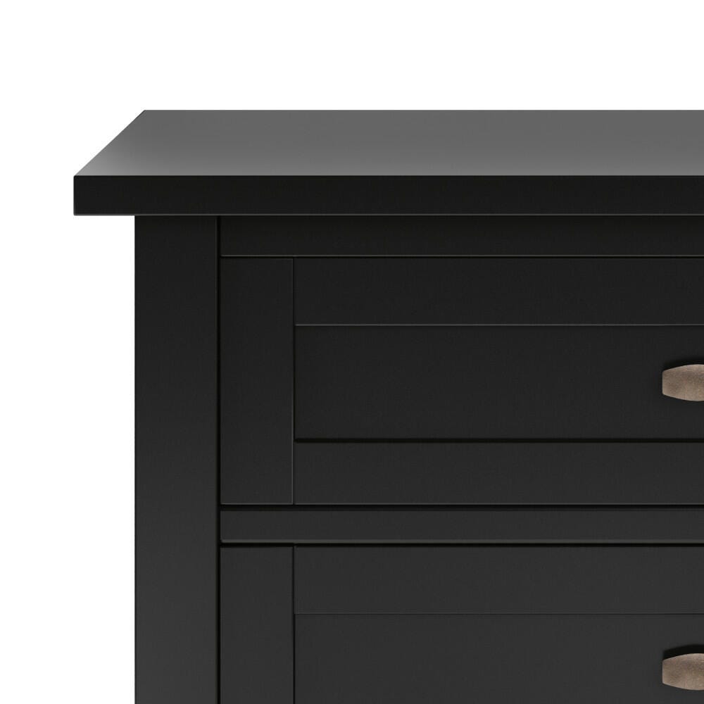 Simpli Home Rustic Nightstand, Black/Gray, large