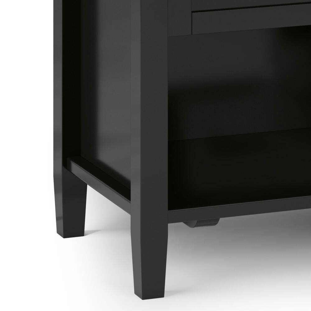 Simpli Home Rustic Nightstand, Black/Gray, large
