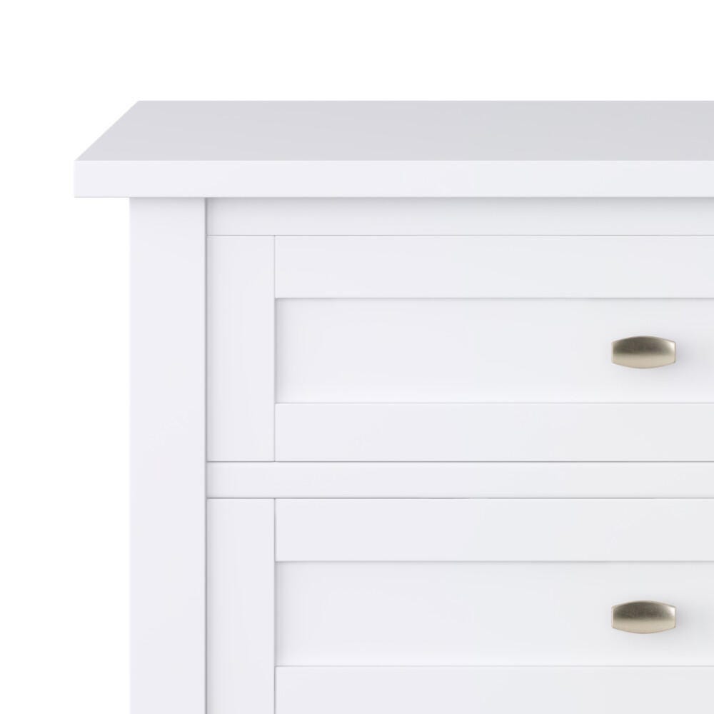 Simpli Home Rustic Nightstand, White, large