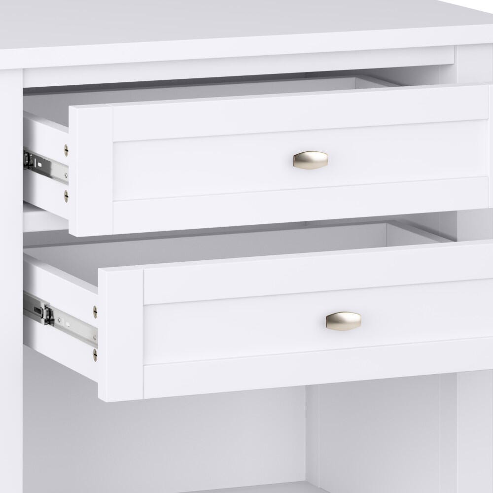 Simpli Home Rustic Nightstand, White, large