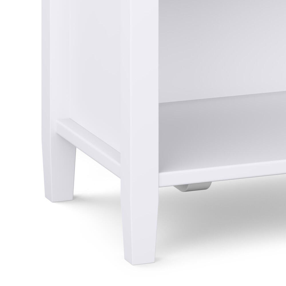 Simpli Home Rustic Nightstand, White, large