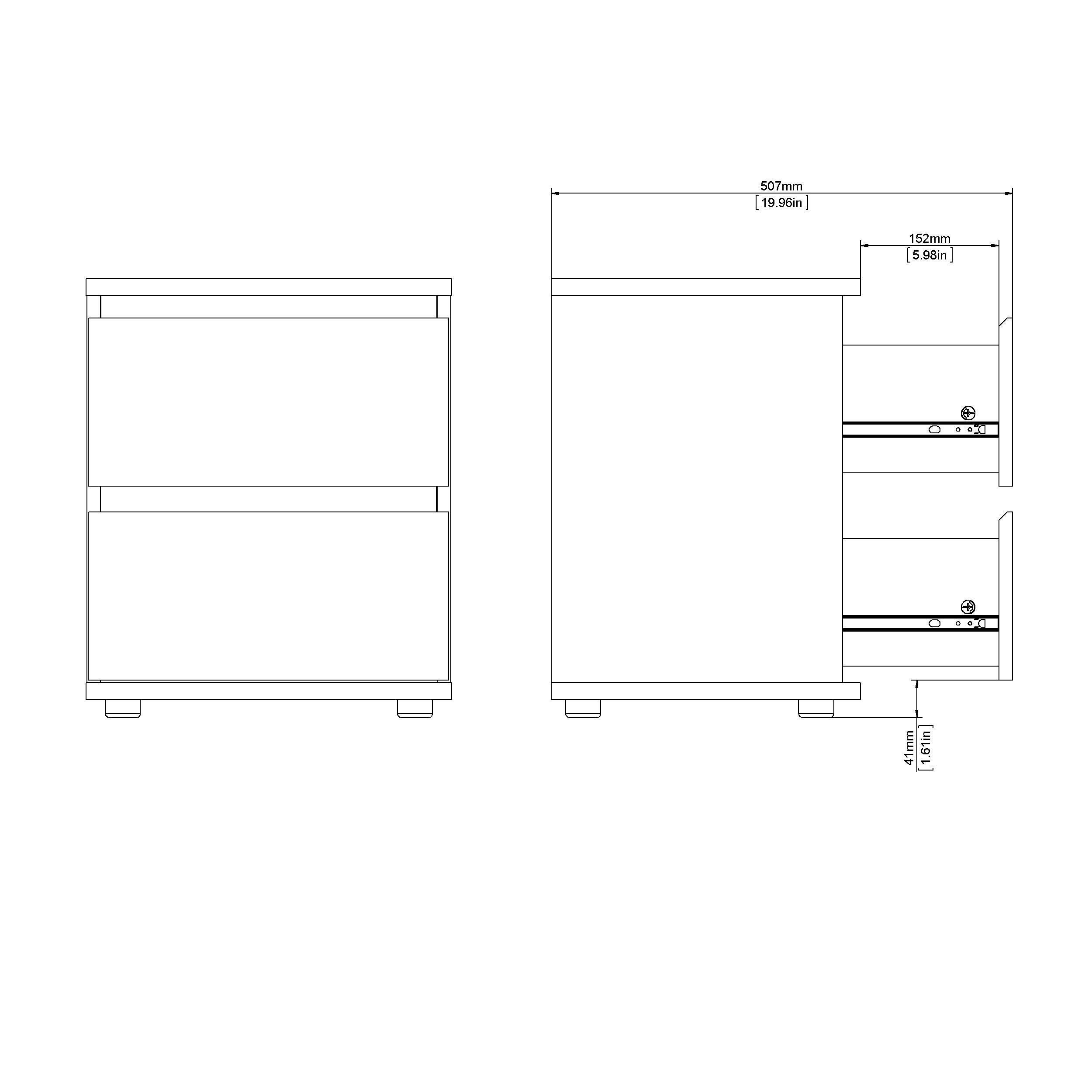 Aurora 2 Drawer Nightstand, , large