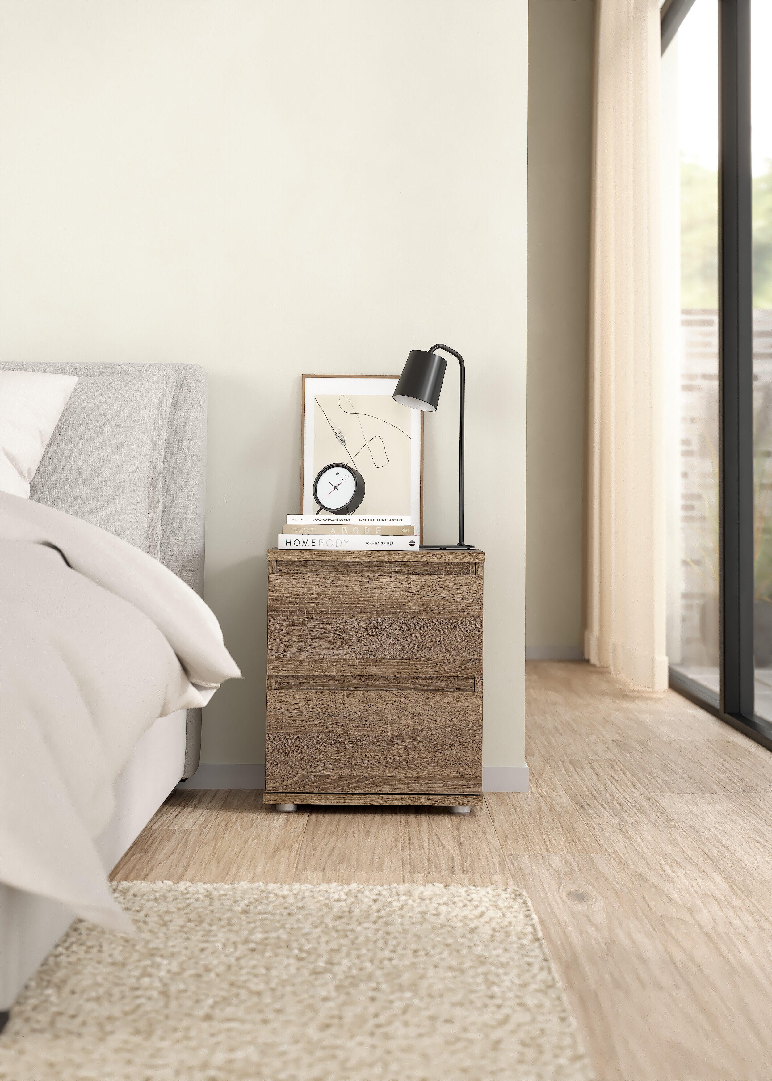 Tvilum Aurora 16" 2 Drawer Nightstand, , rollover