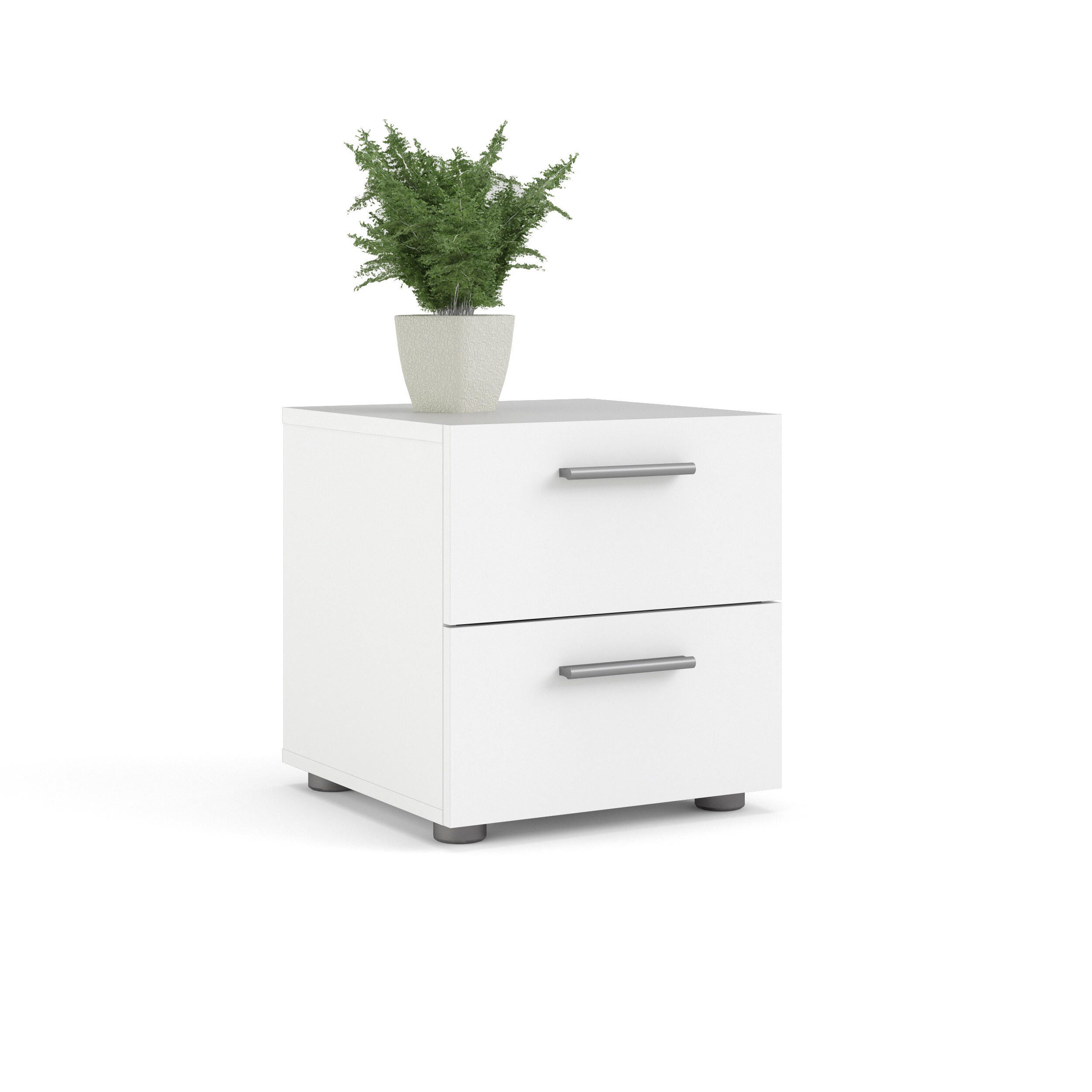 Austin 2 Drawer Nightstand, White, large
